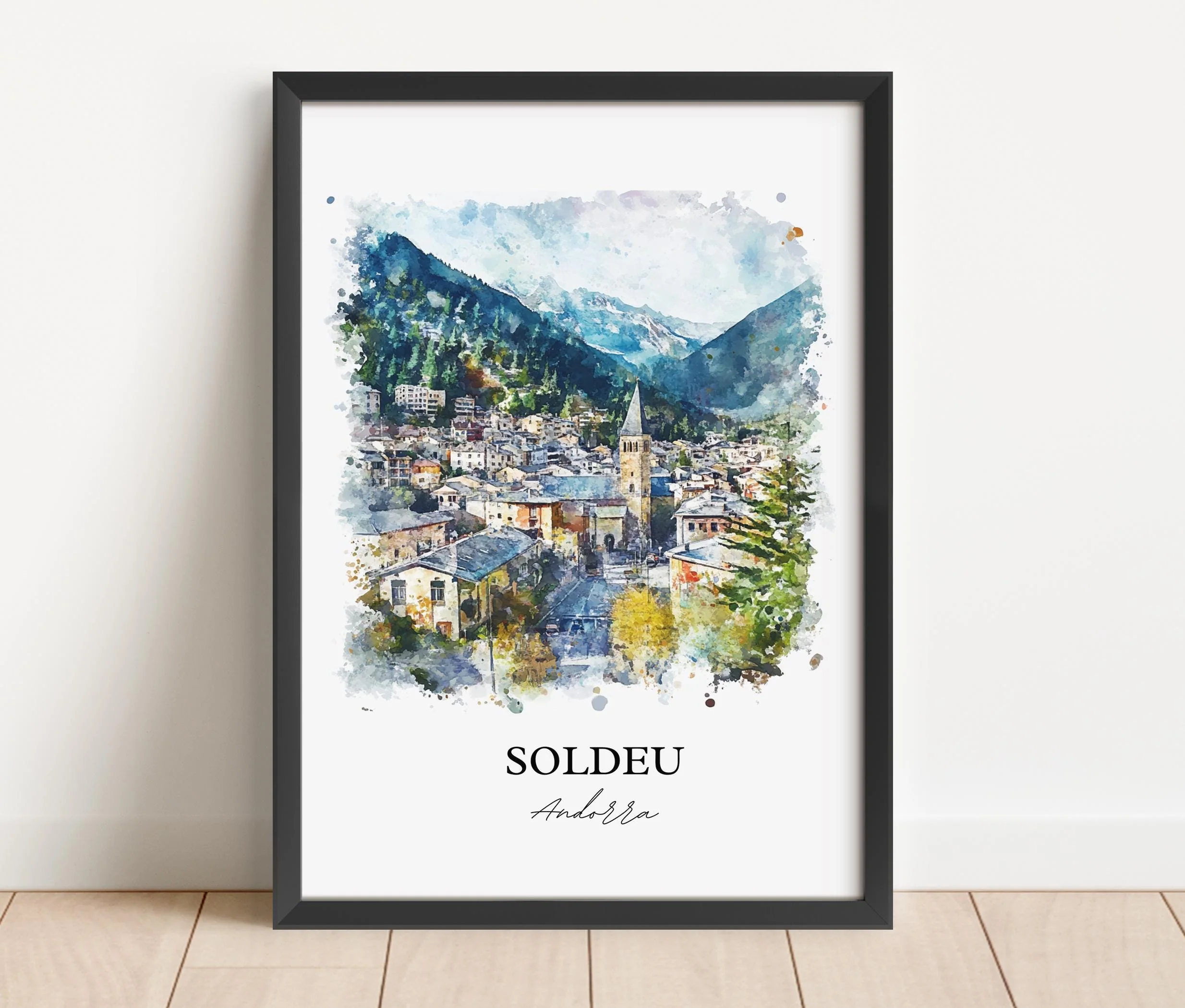 Soldeu, Andorra – Watercolor Art Print - Image 4