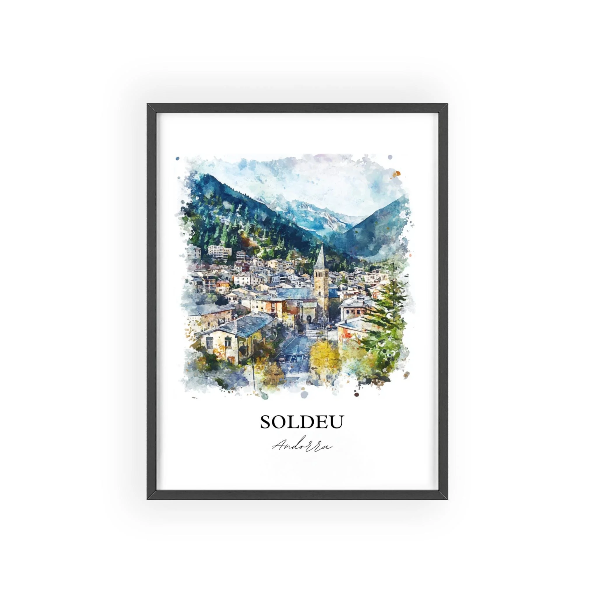 Soldeu, Andorra – Watercolor Art Print - Image 7
