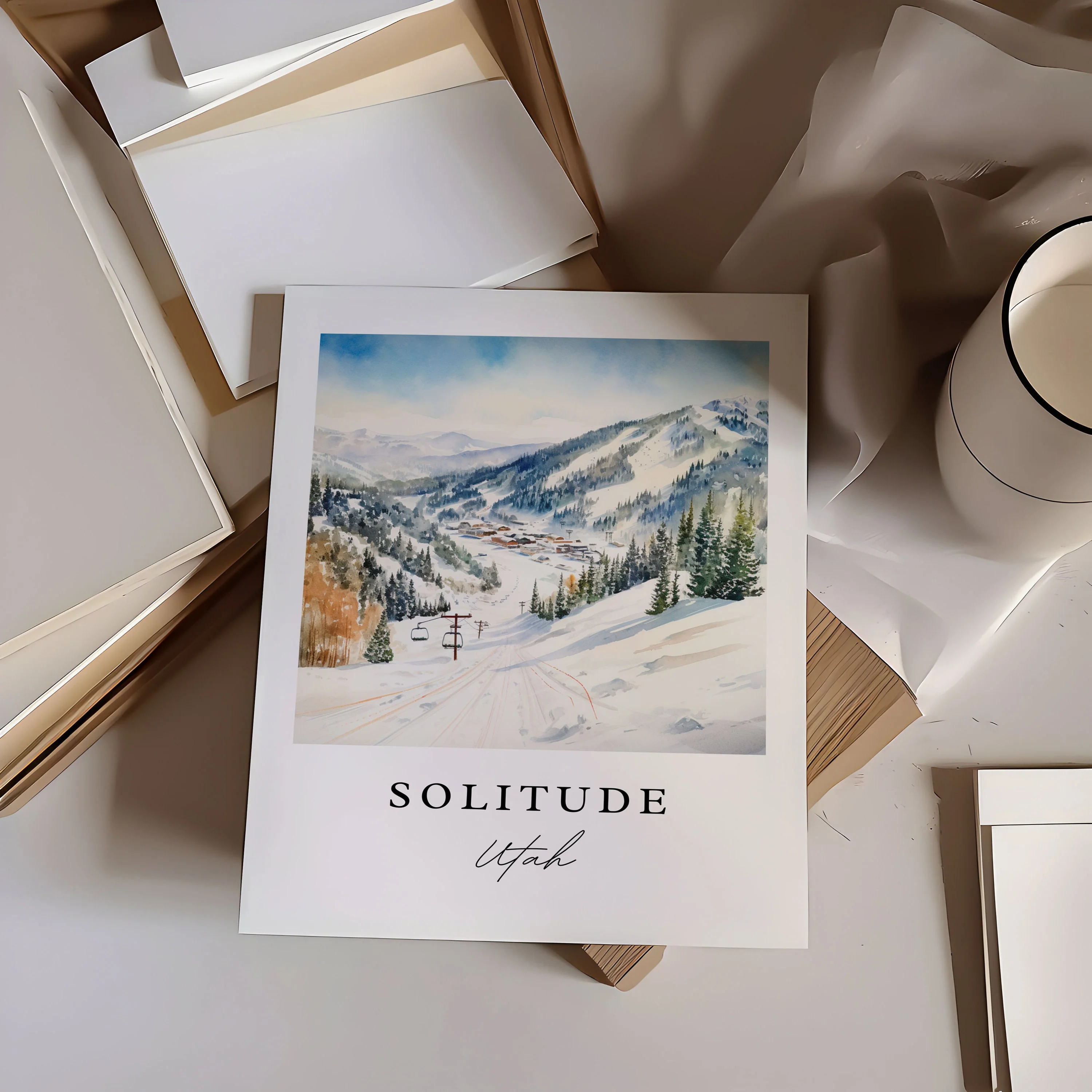 Solitude, Utah, Utah – Watercolor Art Print - Image 2