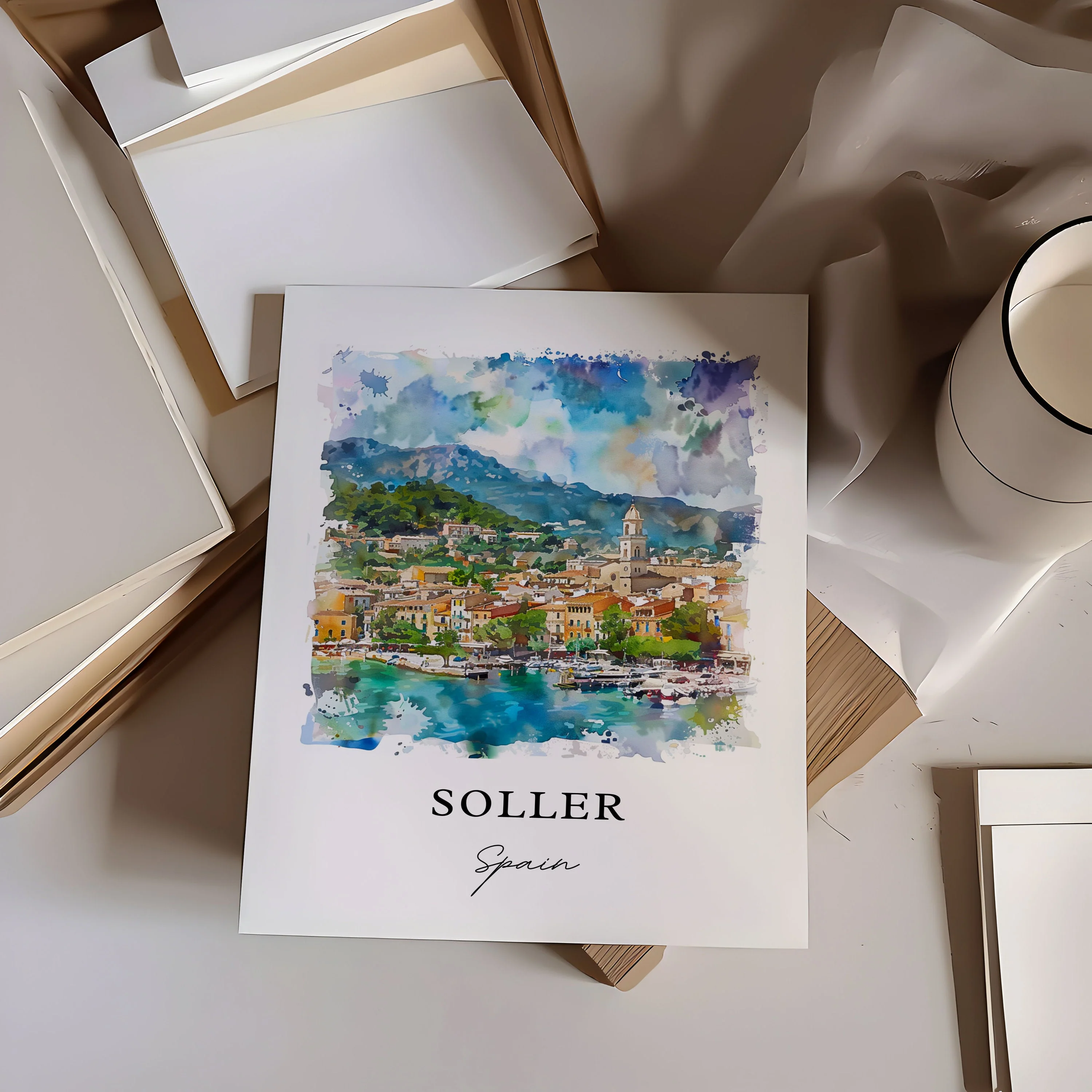 Soller, Spain – Watercolor Art Print - Image 3