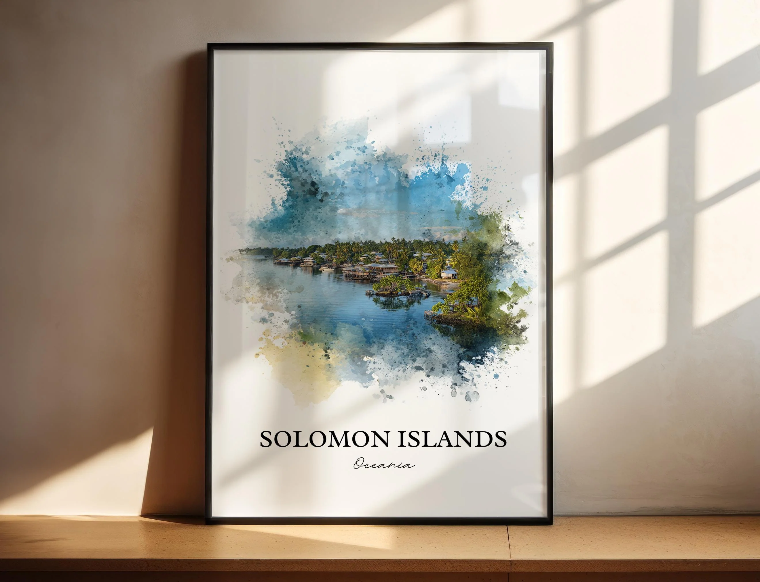 Solomon Islands, Solomon Islands – Watercolor Art Print