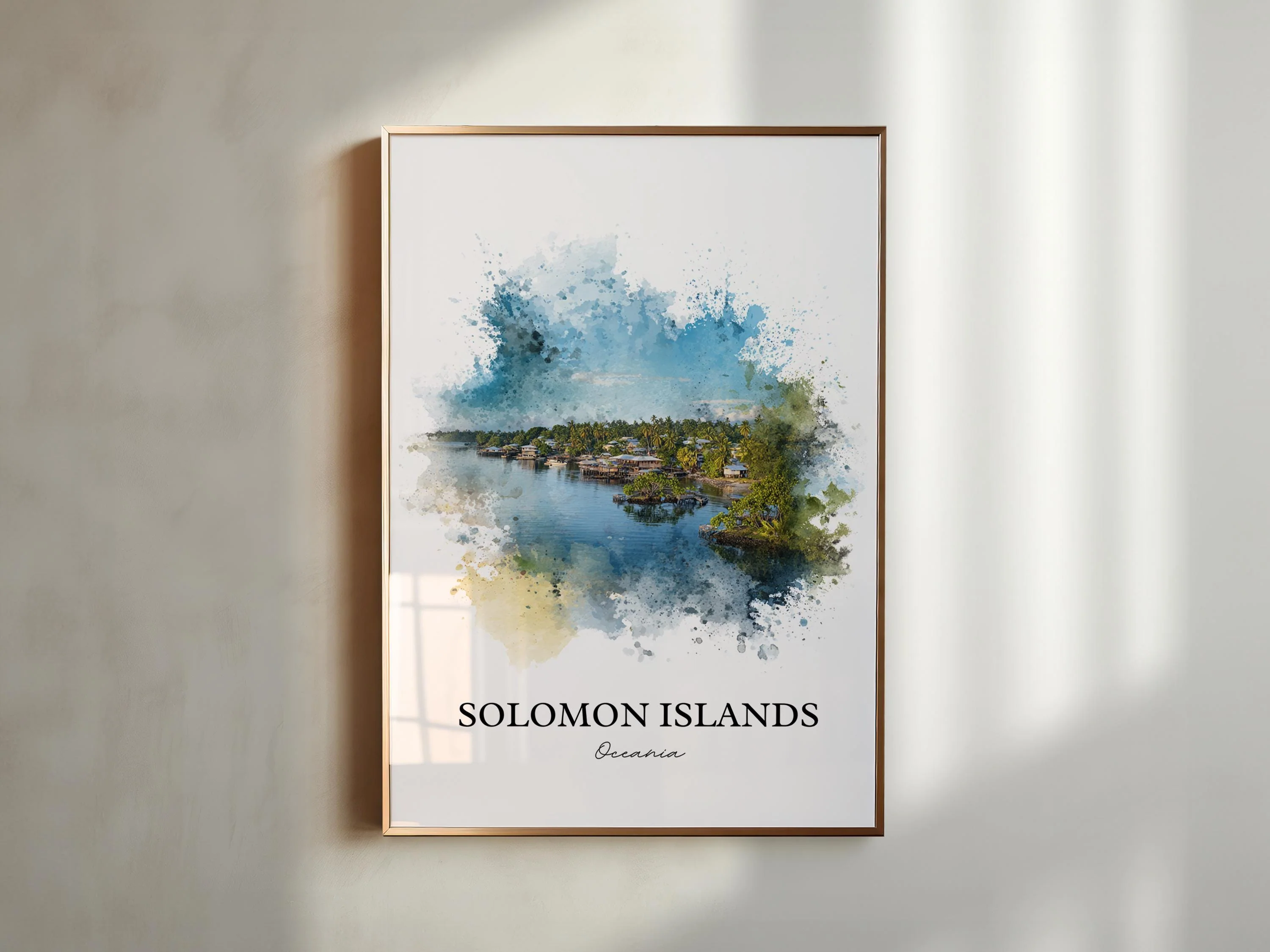 Solomon Islands, Solomon Islands – Watercolor Art Print - Image 3