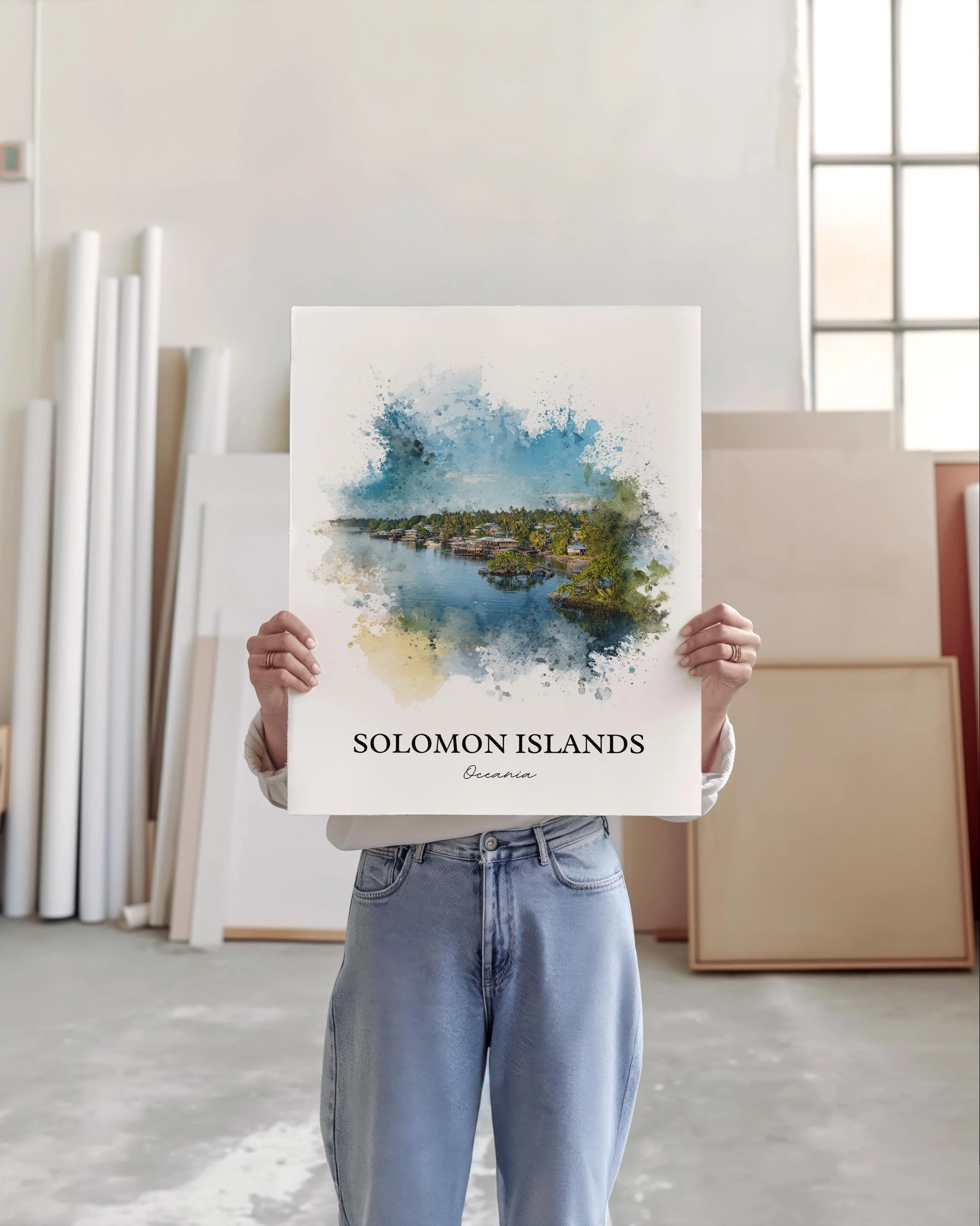 Solomon Islands, Solomon Islands – Watercolor Art Print - Image 4