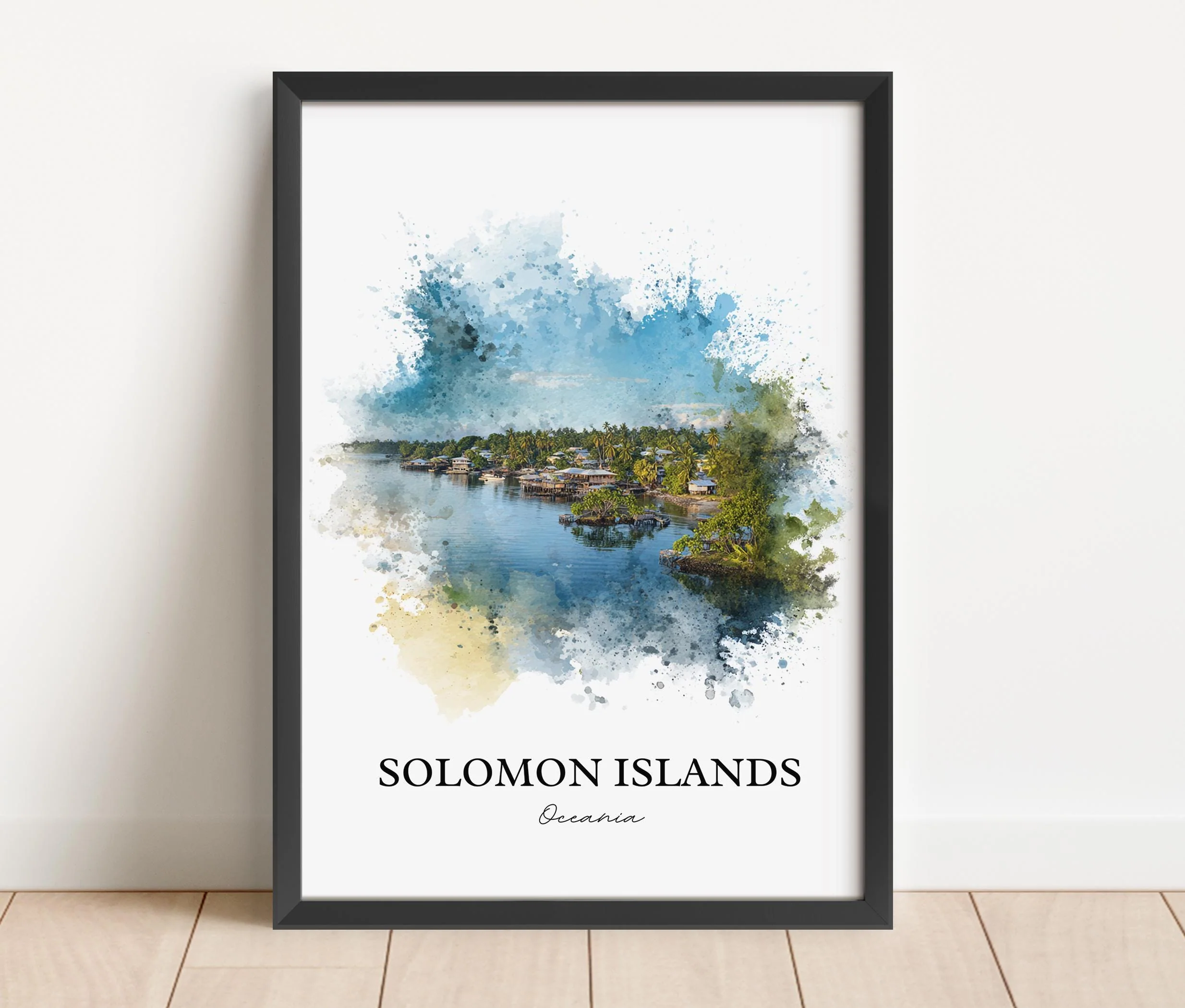 Solomon Islands, Solomon Islands – Watercolor Art Print - Image 6