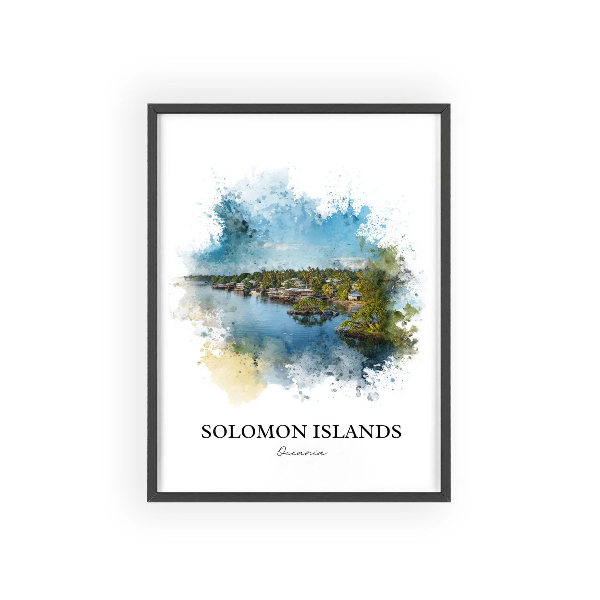 Solomon Islands, Solomon Islands – Watercolor Art Print - Image 7