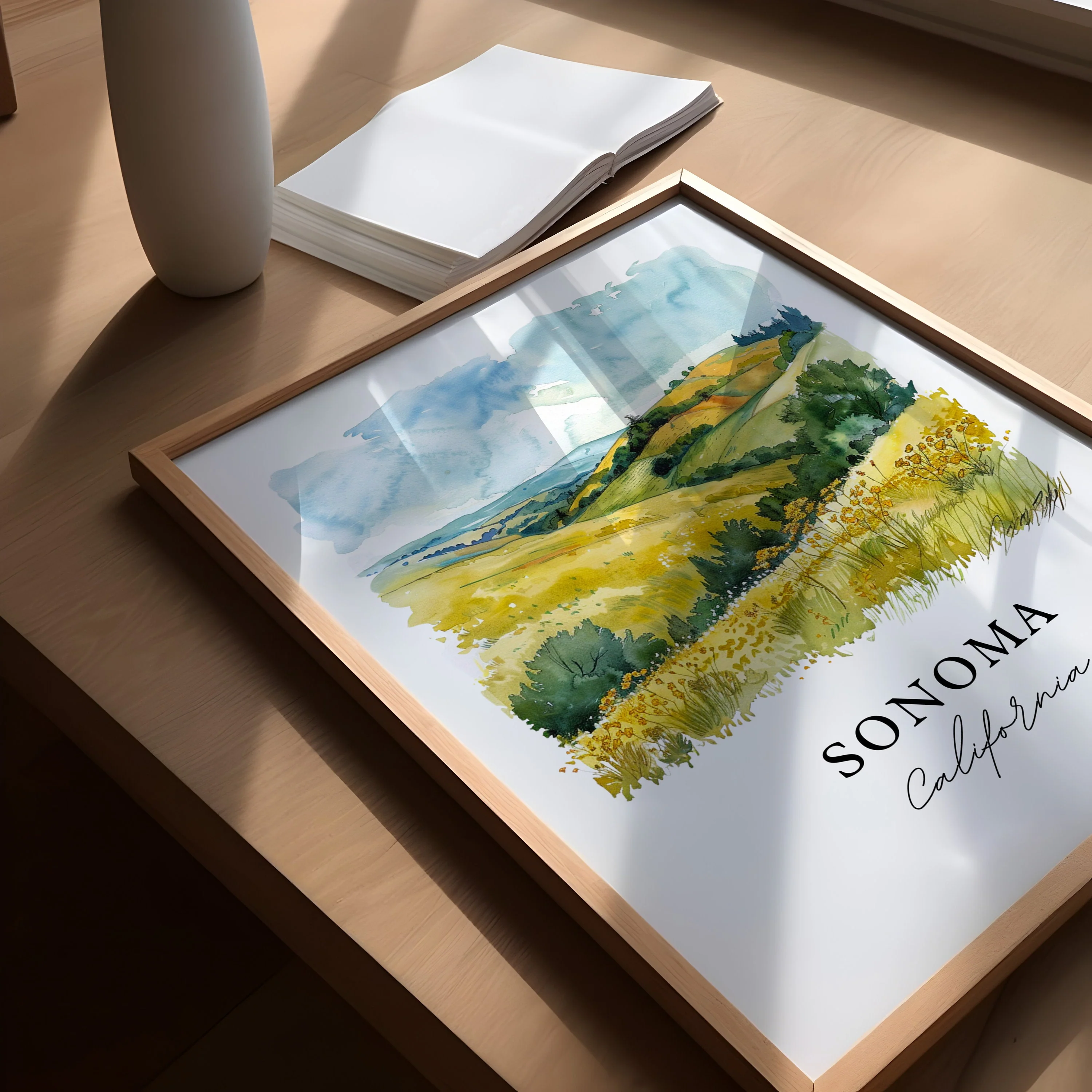 Sonoma, California – Watercolor Art Print - Image 3