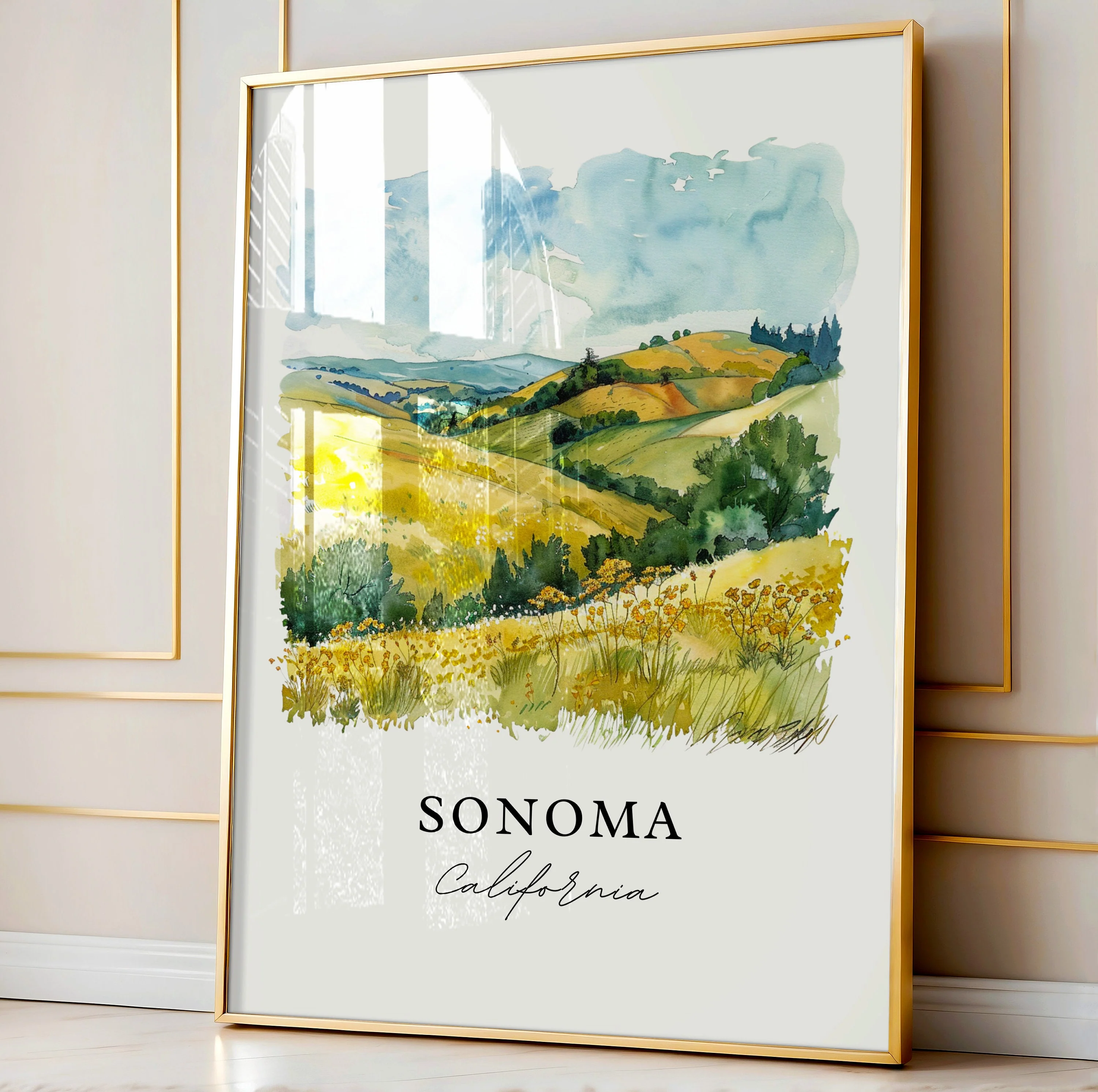 Sonoma, California – Watercolor Art Print - Image 4