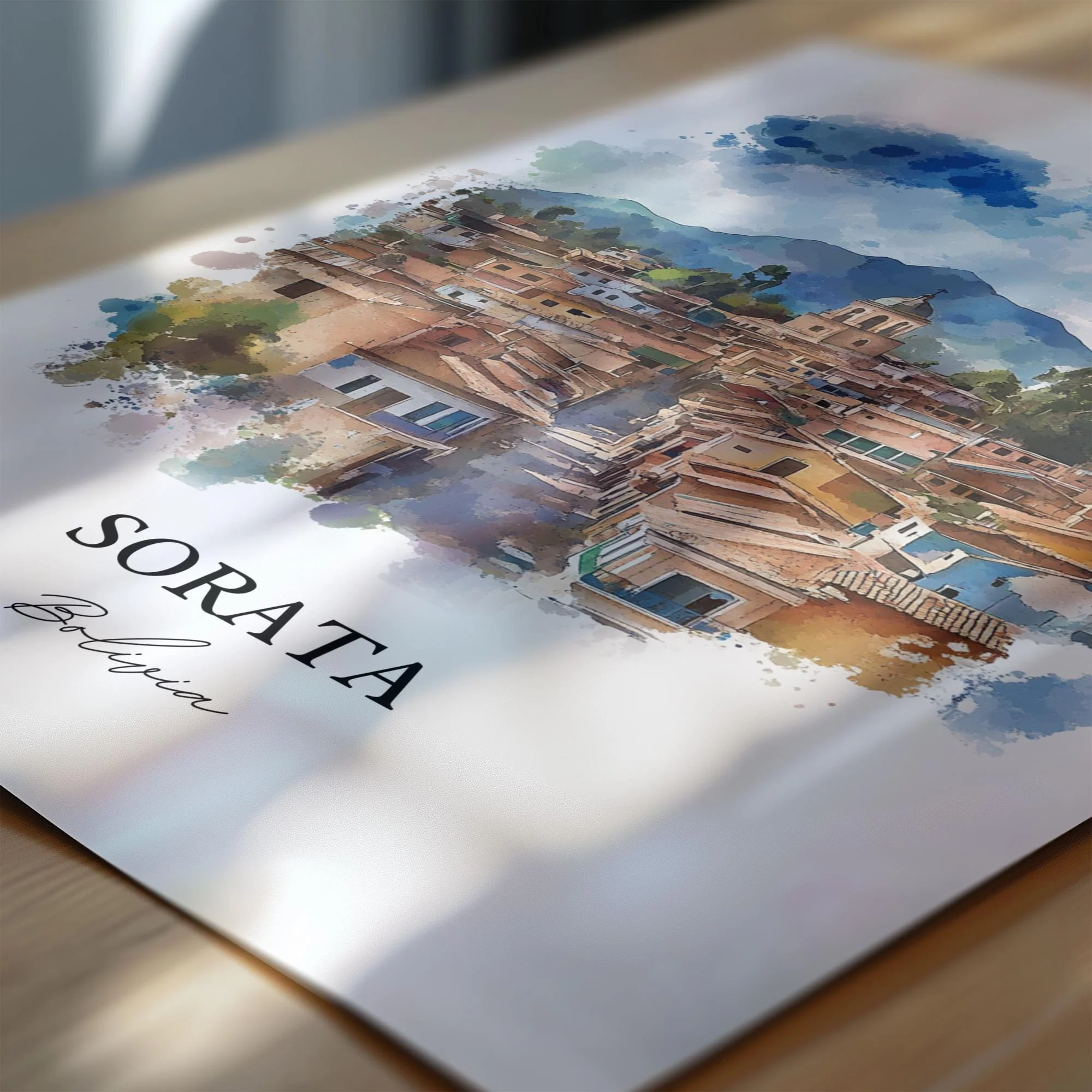 Sorata, Bolivia – Watercolor Art Print - Image 2
