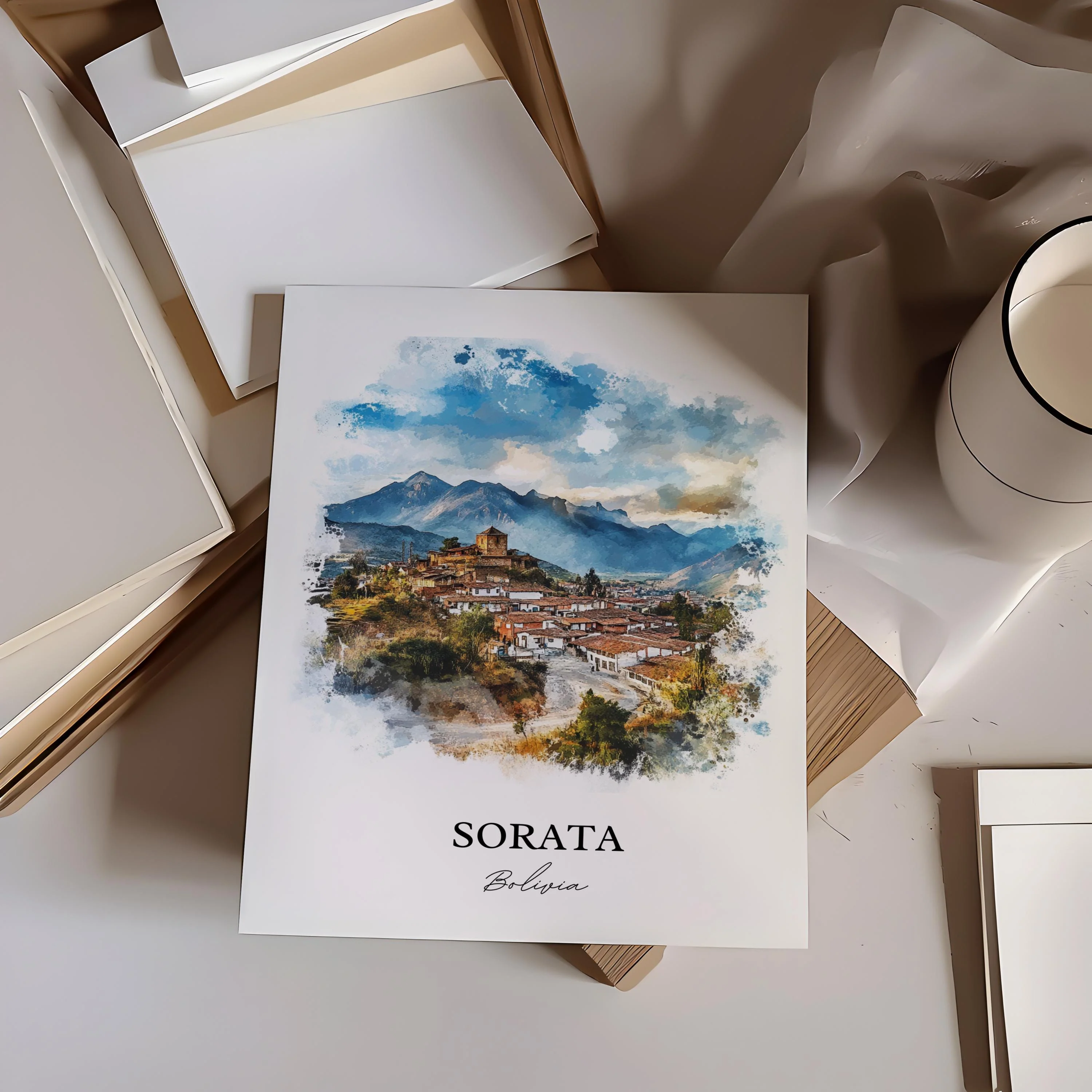 Sorata, Bolivia – Watercolor Art Print - Image 5