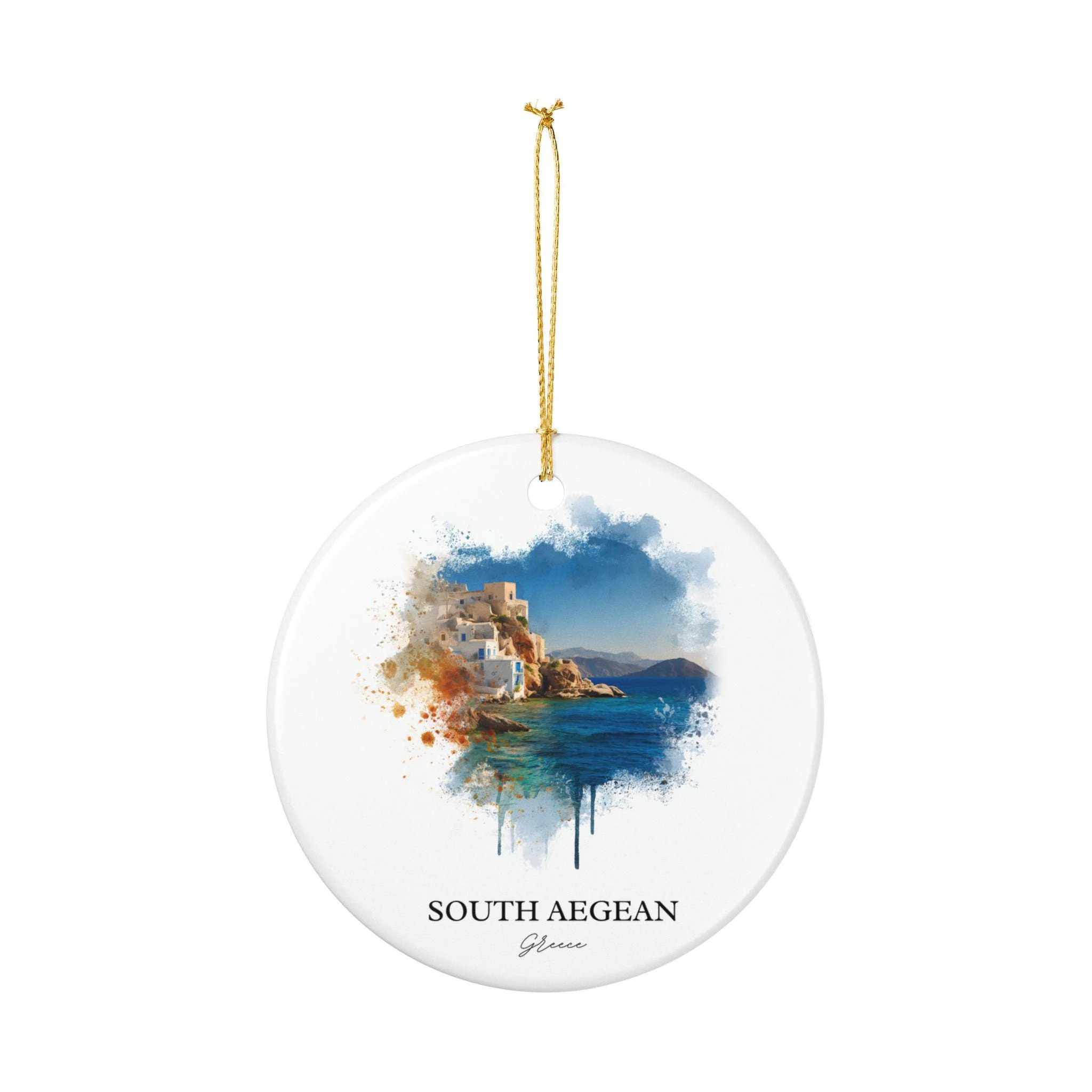 South Aegean Greece Ornament: Unique Greece Souvenir, Greece Xmas Decor, and Authentic Greek Islands Gift - Image 2
