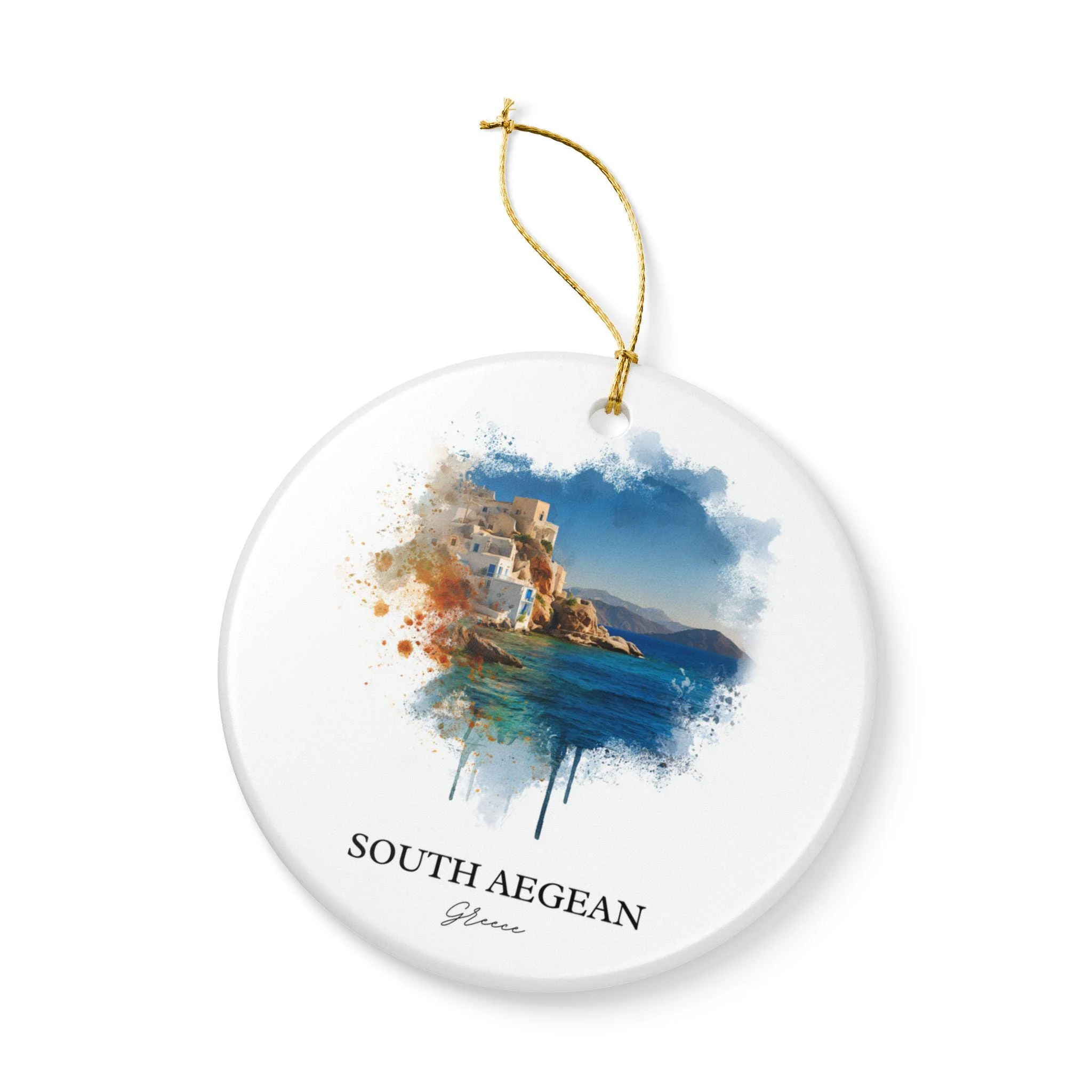 South Aegean Greece Ornament: Unique Greece Souvenir, Greece Xmas Decor, and Authentic Greek Islands Gift - Image 3