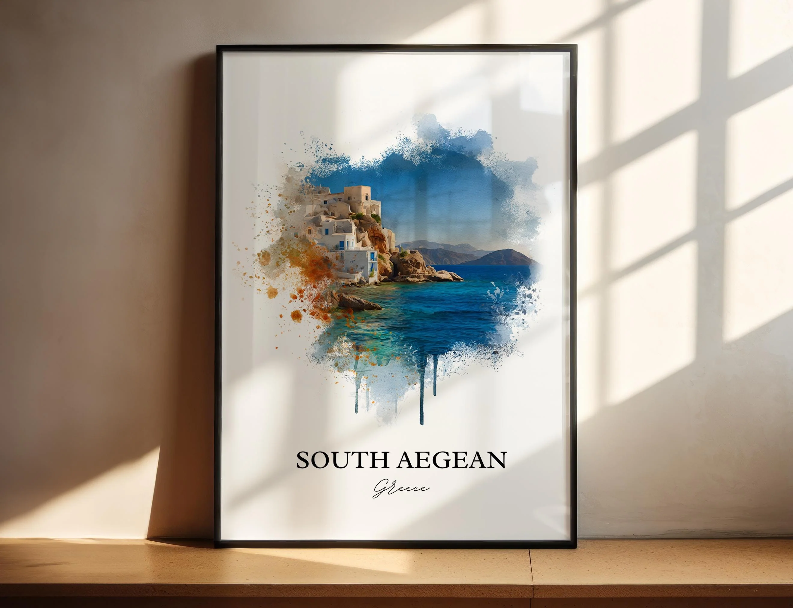 South Aegean, Greece – Watercolor Art Print