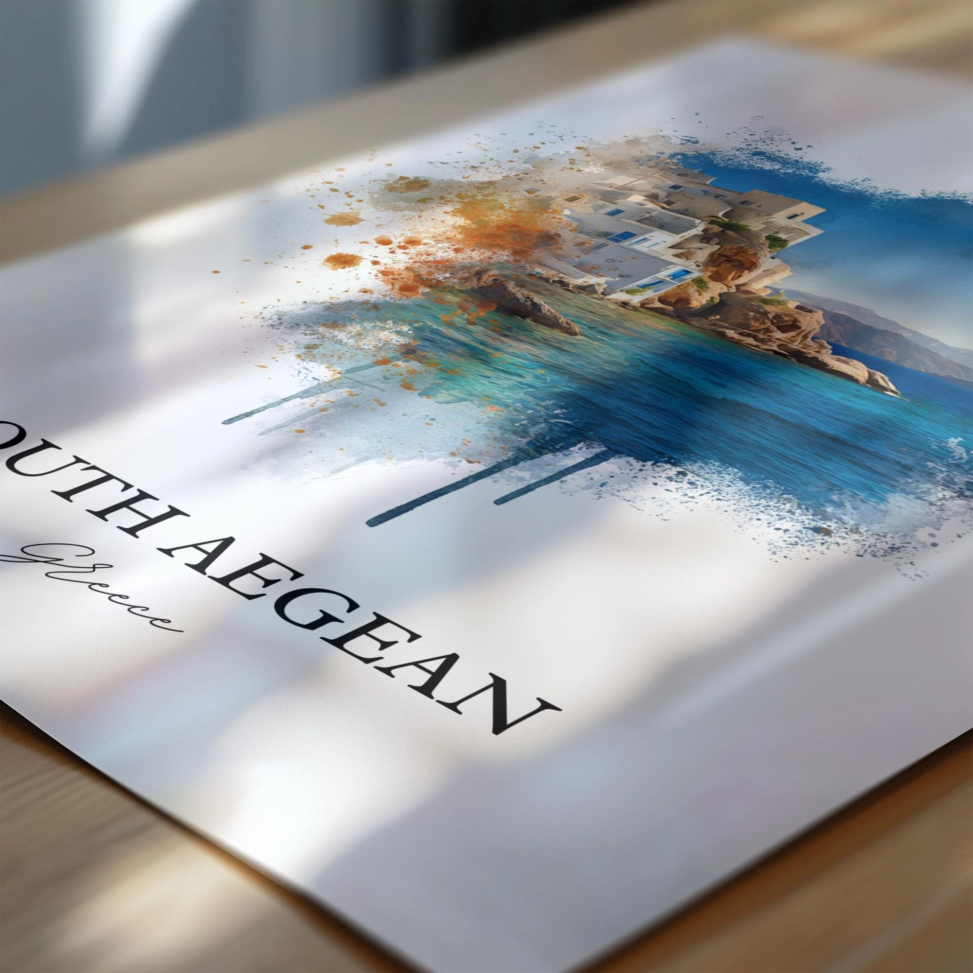 South Aegean, Greece – Watercolor Art Print - Image 2
