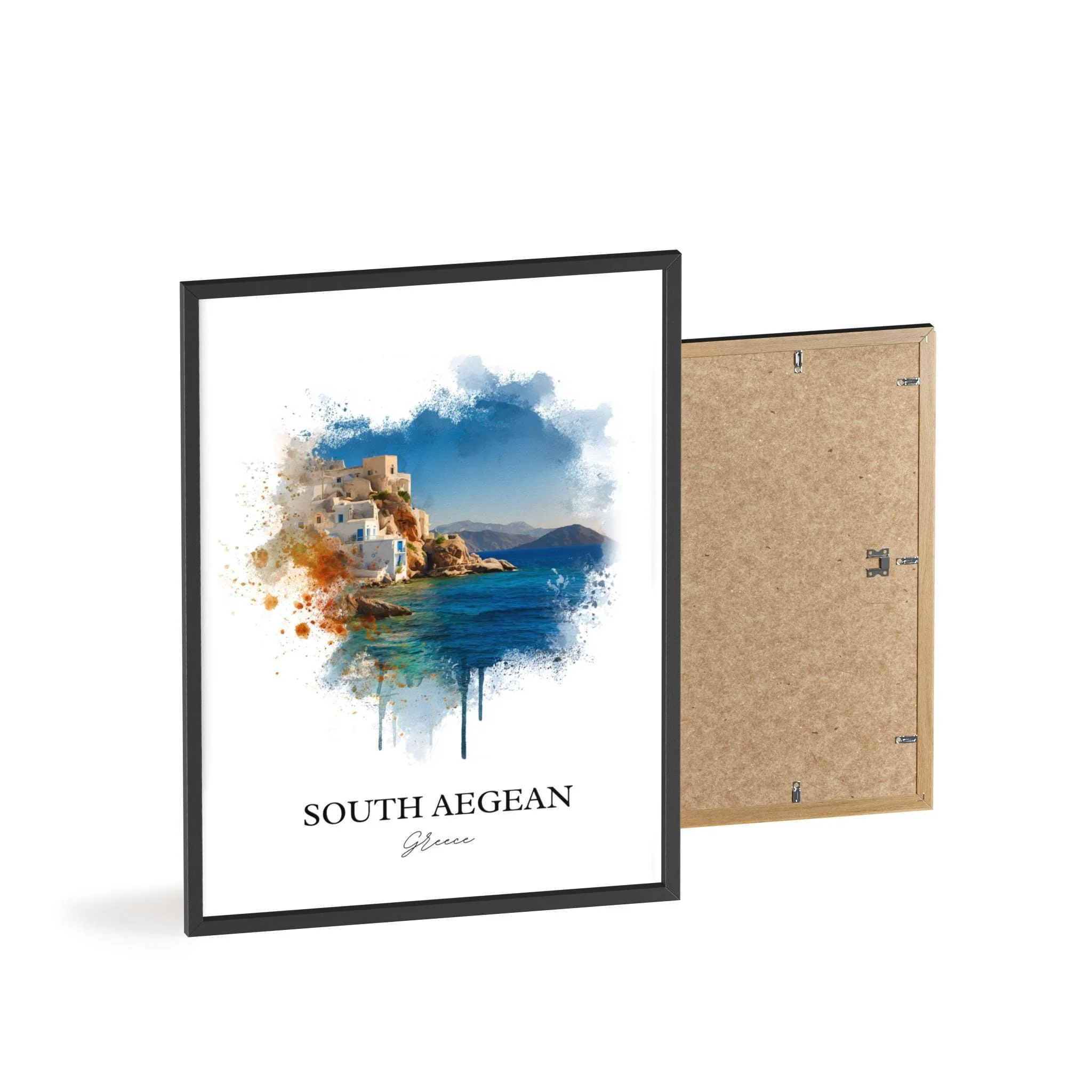 South Aegean, Greece – Watercolor Art Print - Image 8