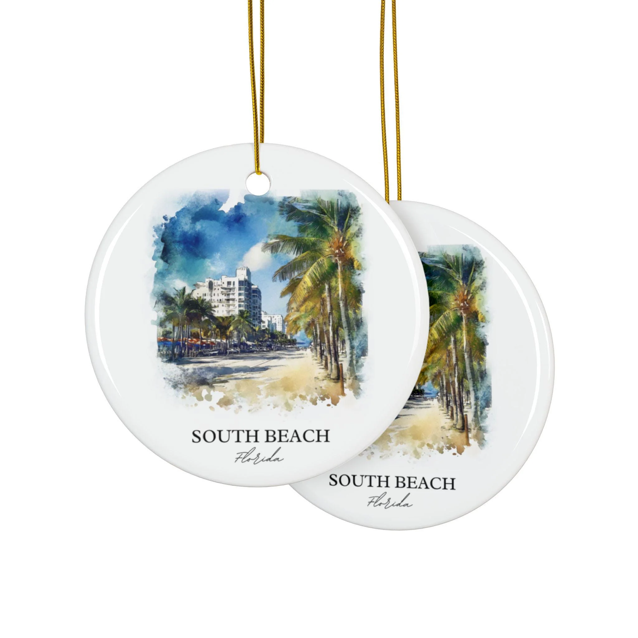 South Beach FL Ornament: Unique Miami Beach Souvenir, South Beach Xmas Decor, and Authentic Miami FL Gift - Image 2