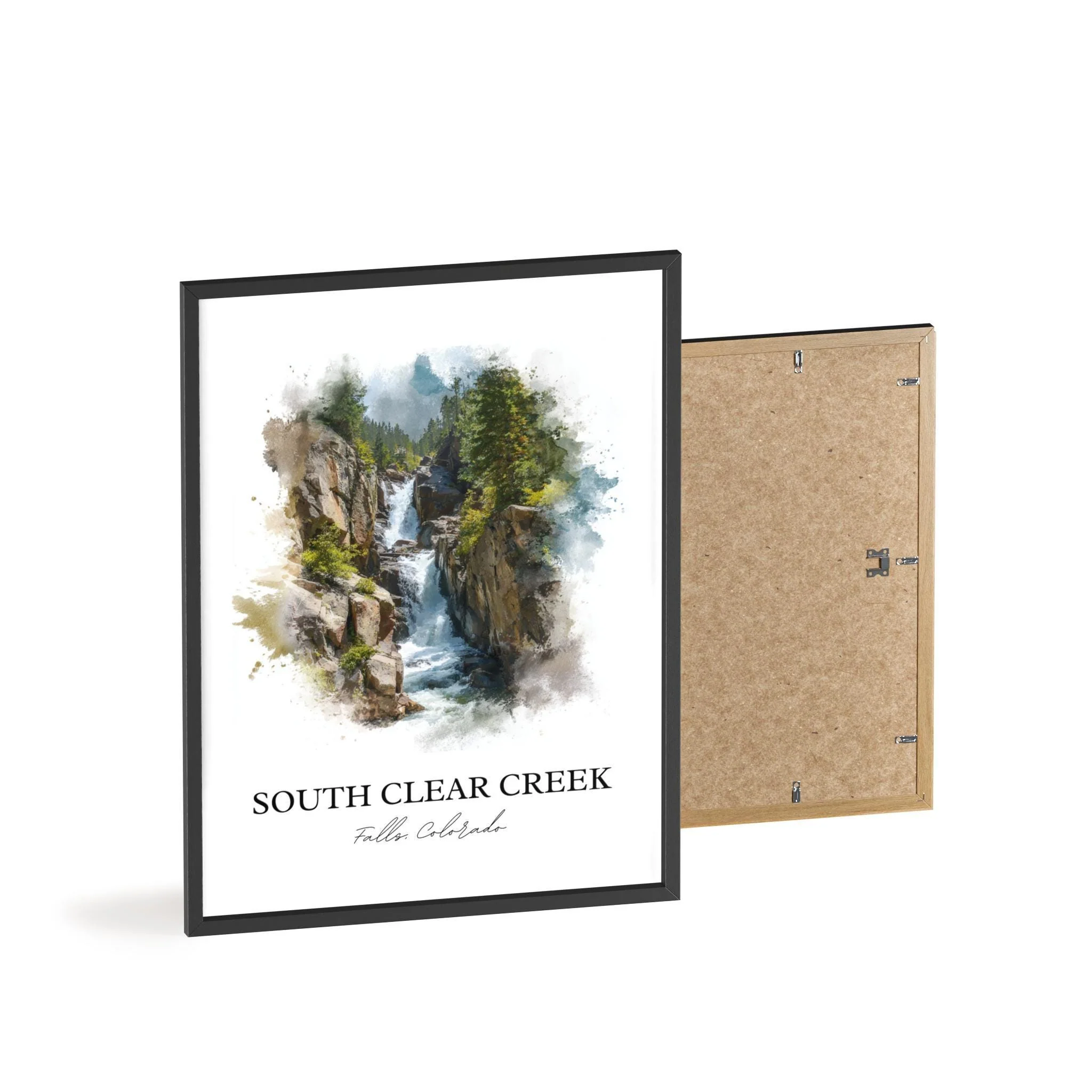 South Clear Creek Falls, USA – Watercolor Art Print - Image 8