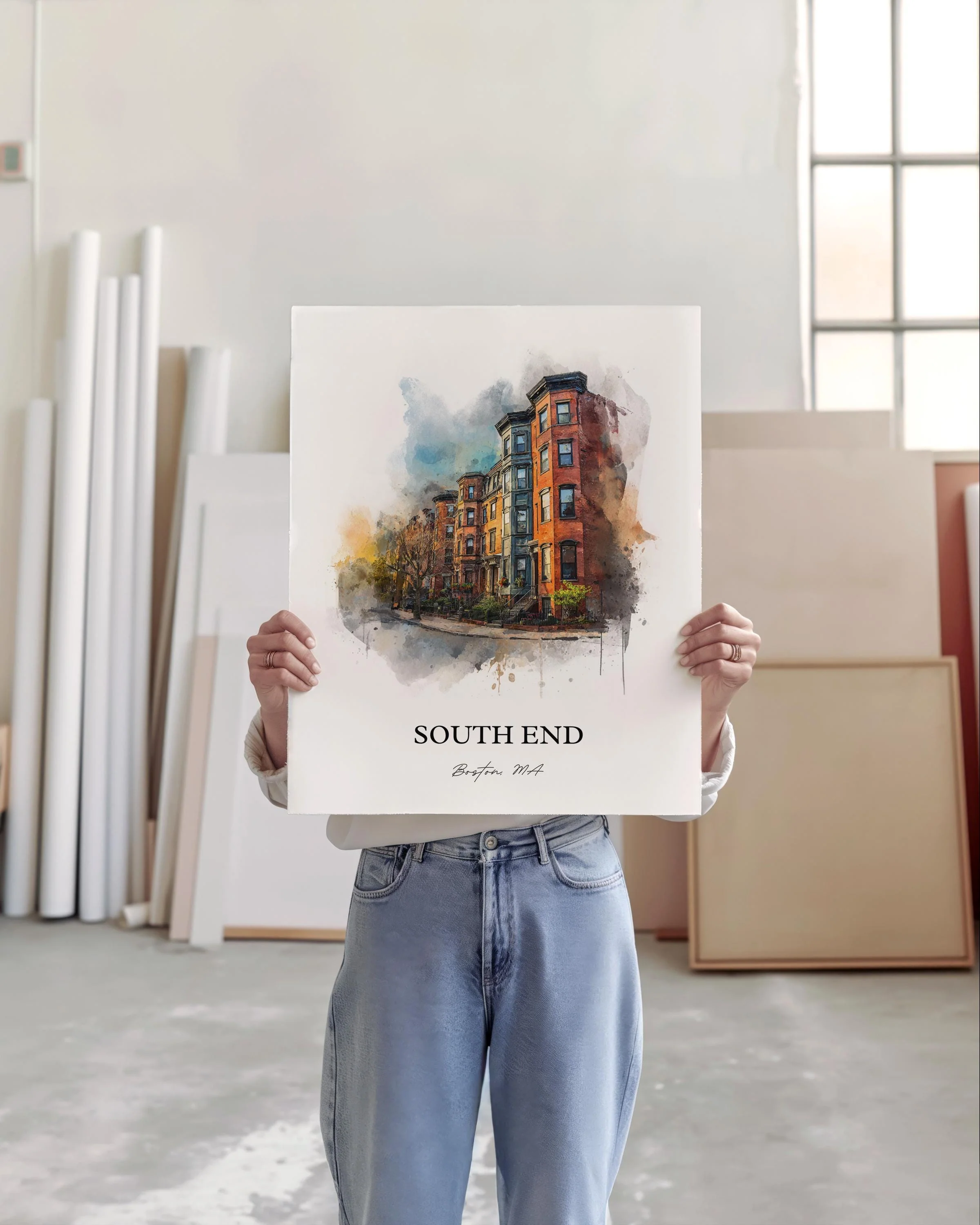 South End, Massachusetts – Watercolor Art Print - Image 6