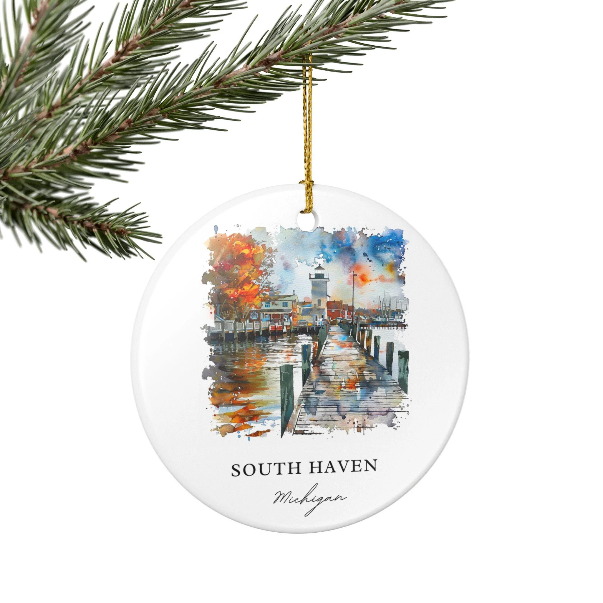 South Haven MI Ornament: Unique South Haven Souvenir, South Haven Xmas Decor, and Authentic South Haven Michigan Gift - Image 5
