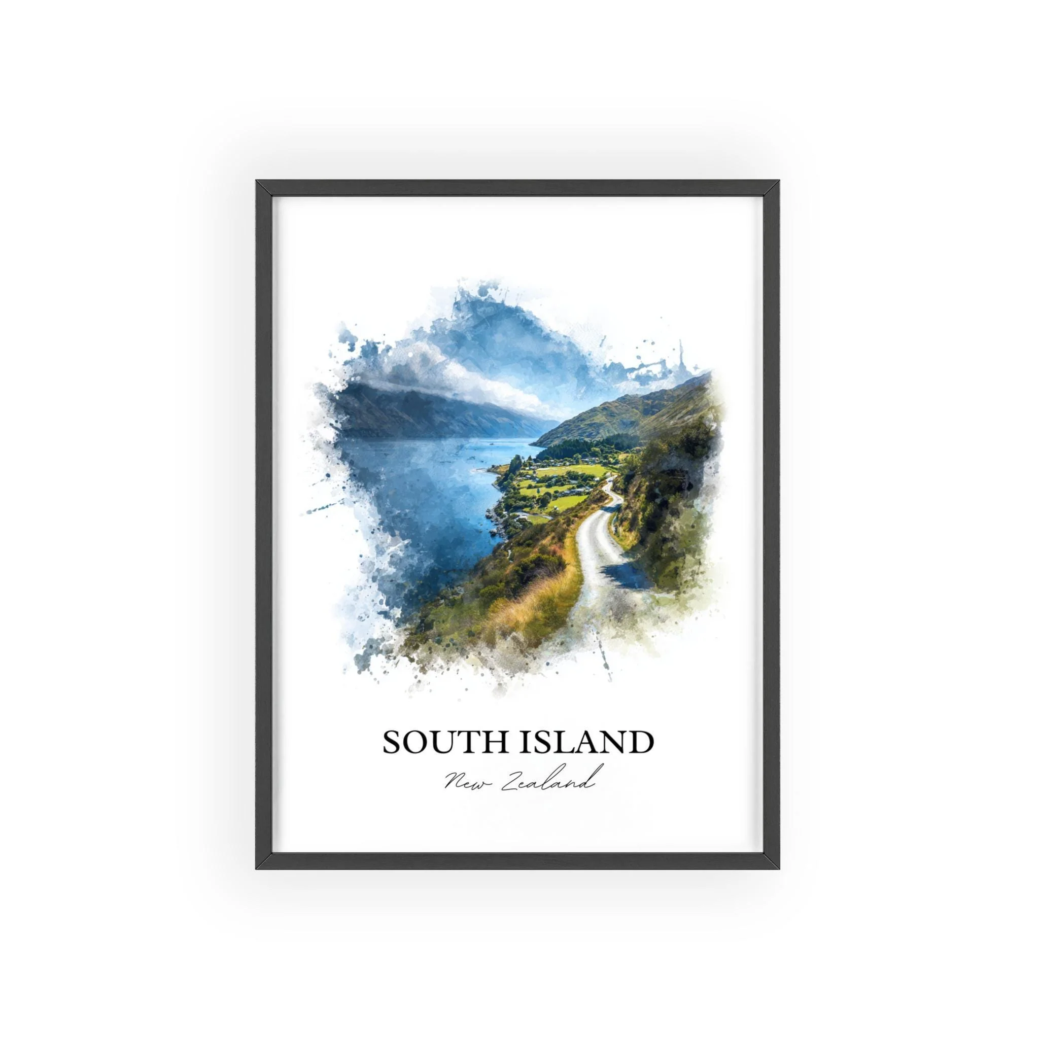 South Island, New Zealand – Watercolor Art Print - Image 7