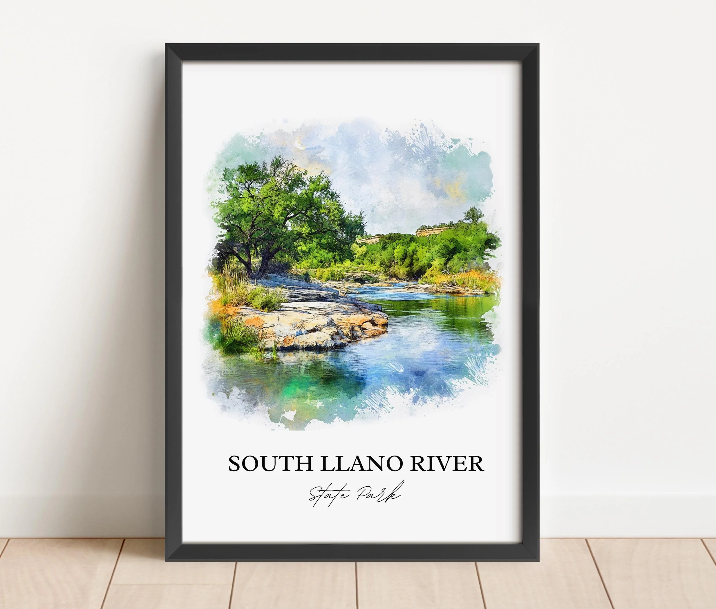 South Llano River Park, USA – Watercolor Art Print - Image 6