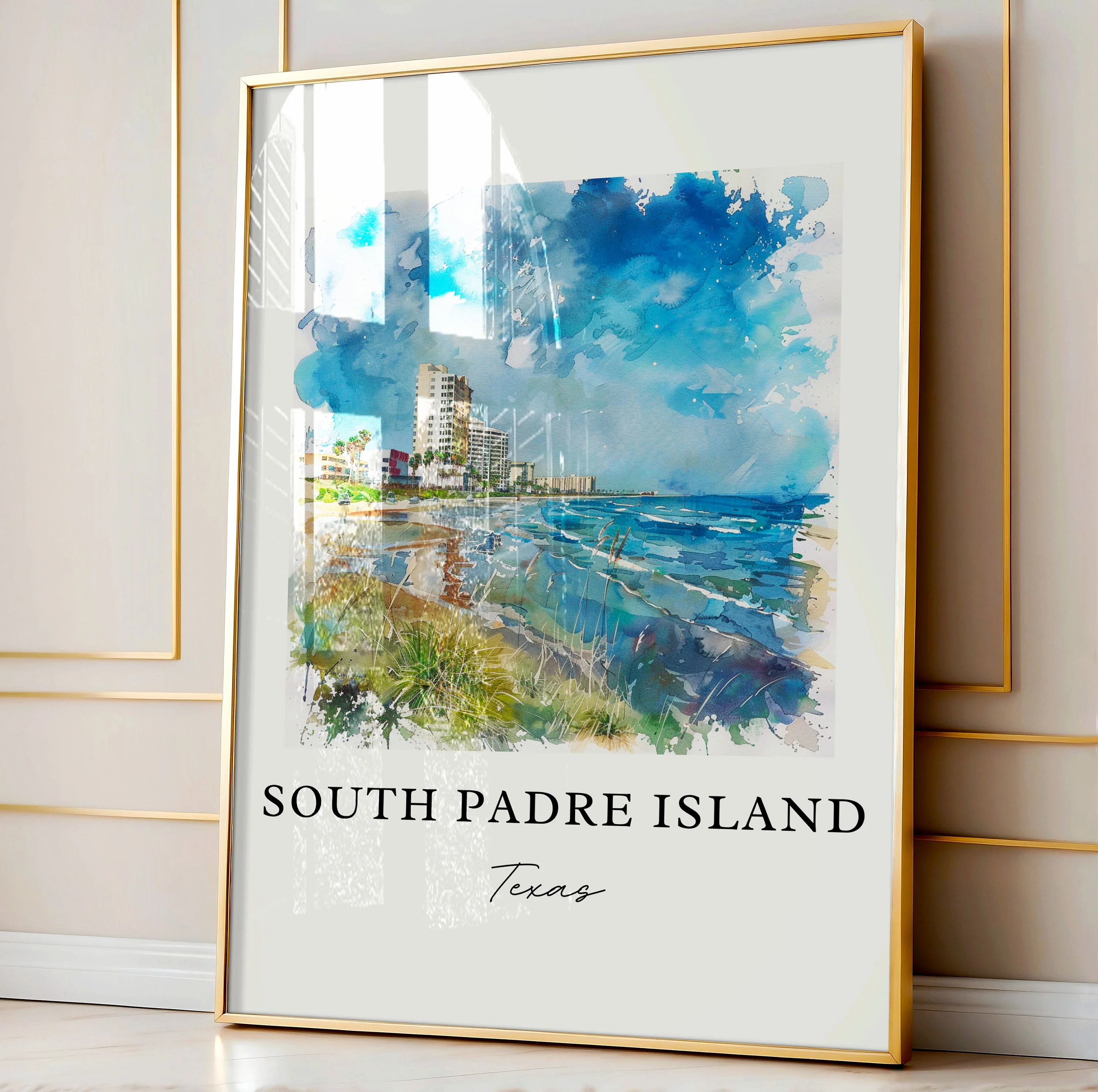 South Padre Island, Texas, Texas – Watercolor Art Print - Image 4
