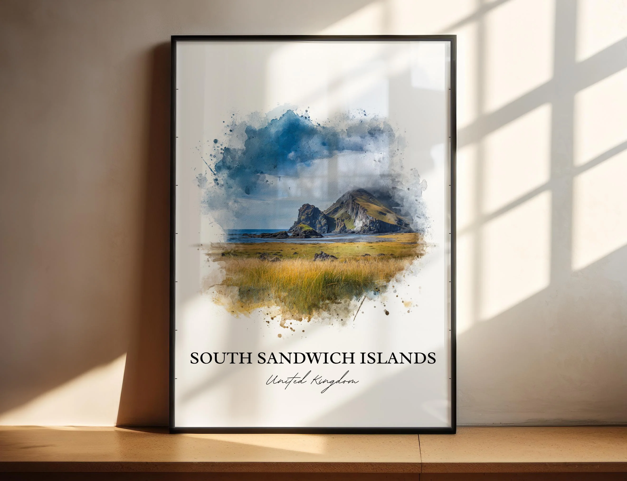 South Sandwich Islands, UK – Watercolor Art Print