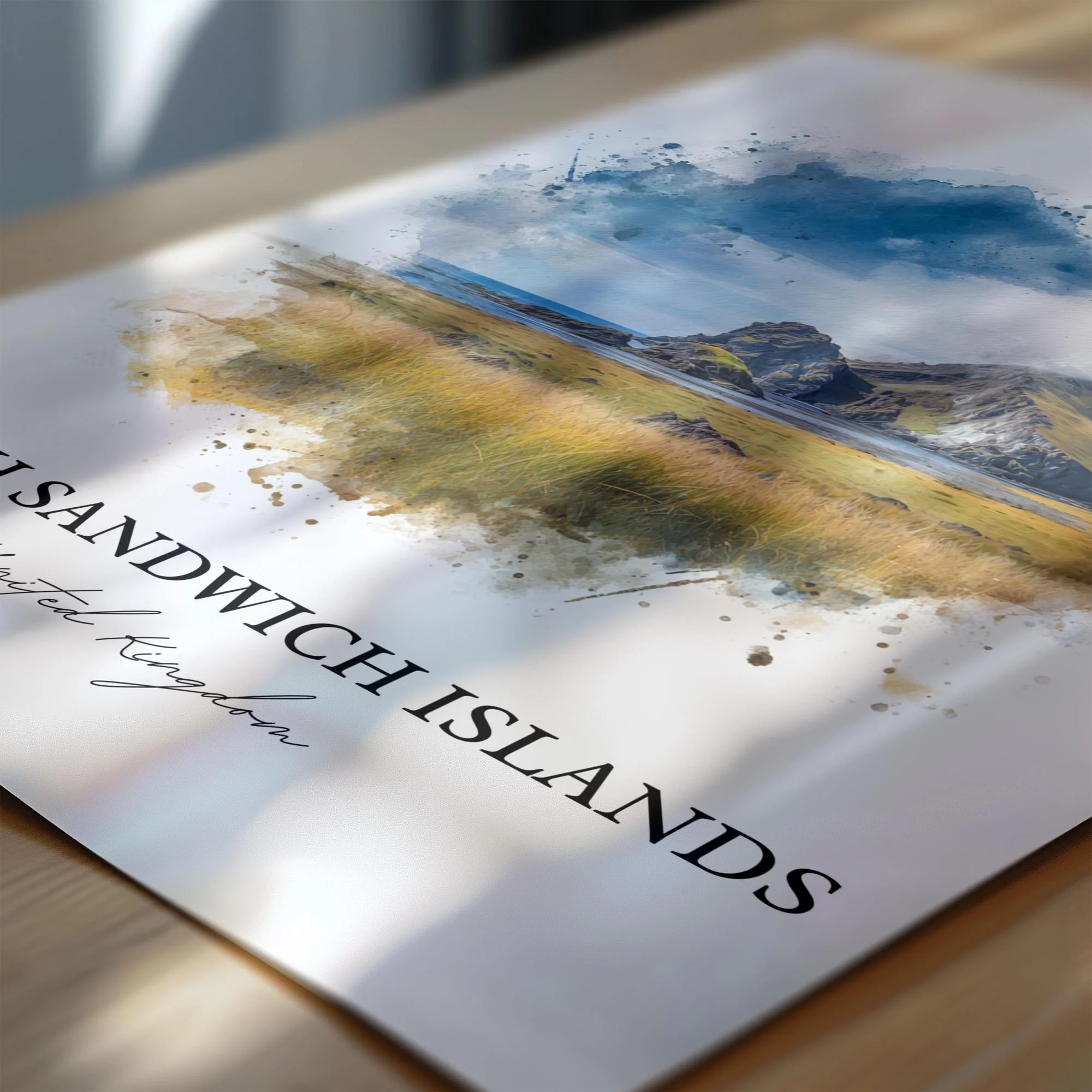 South Sandwich Islands, UK – Watercolor Art Print - Image 2