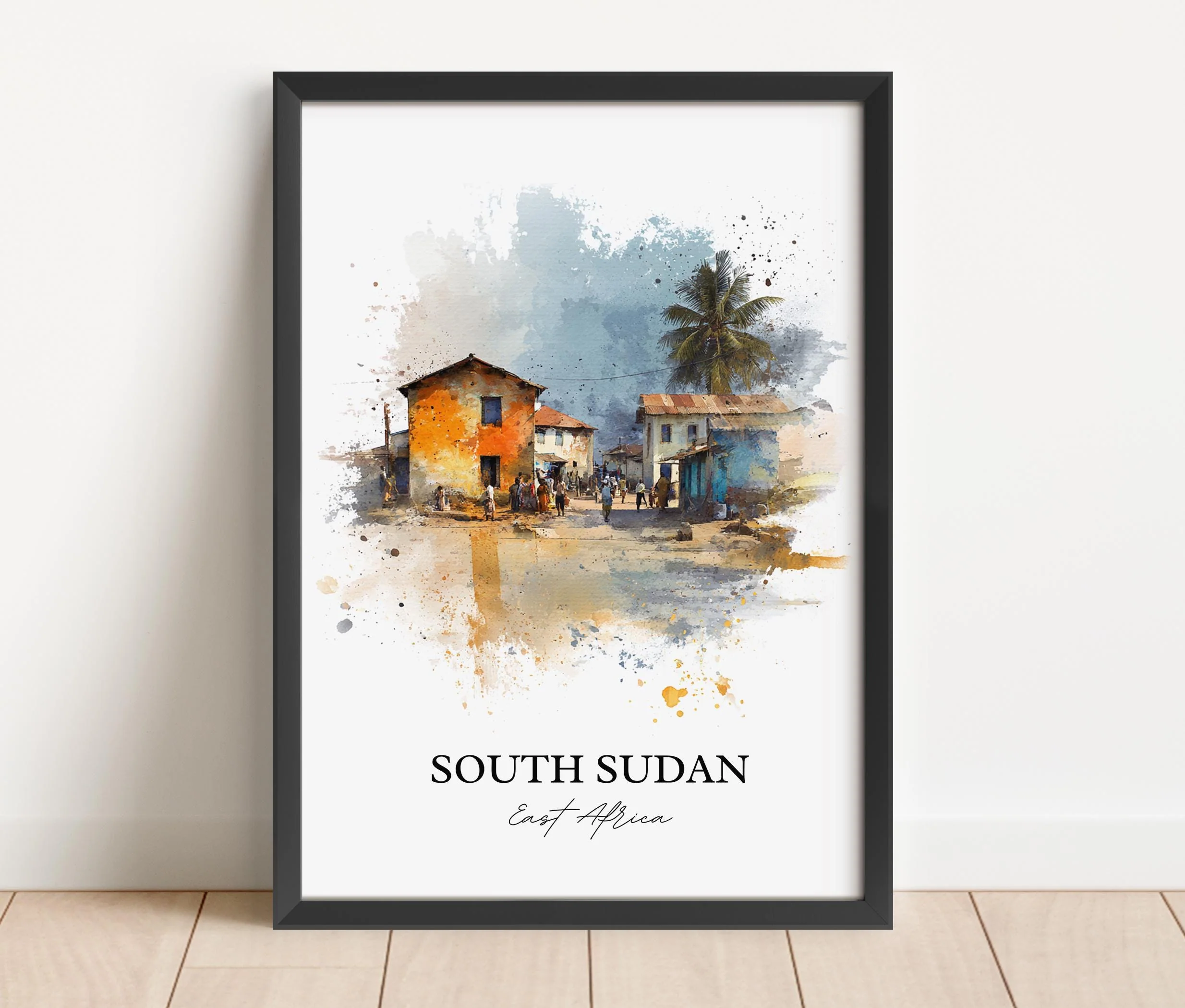 South Sudan, South Sudan – Watercolor Art Print - Image 4