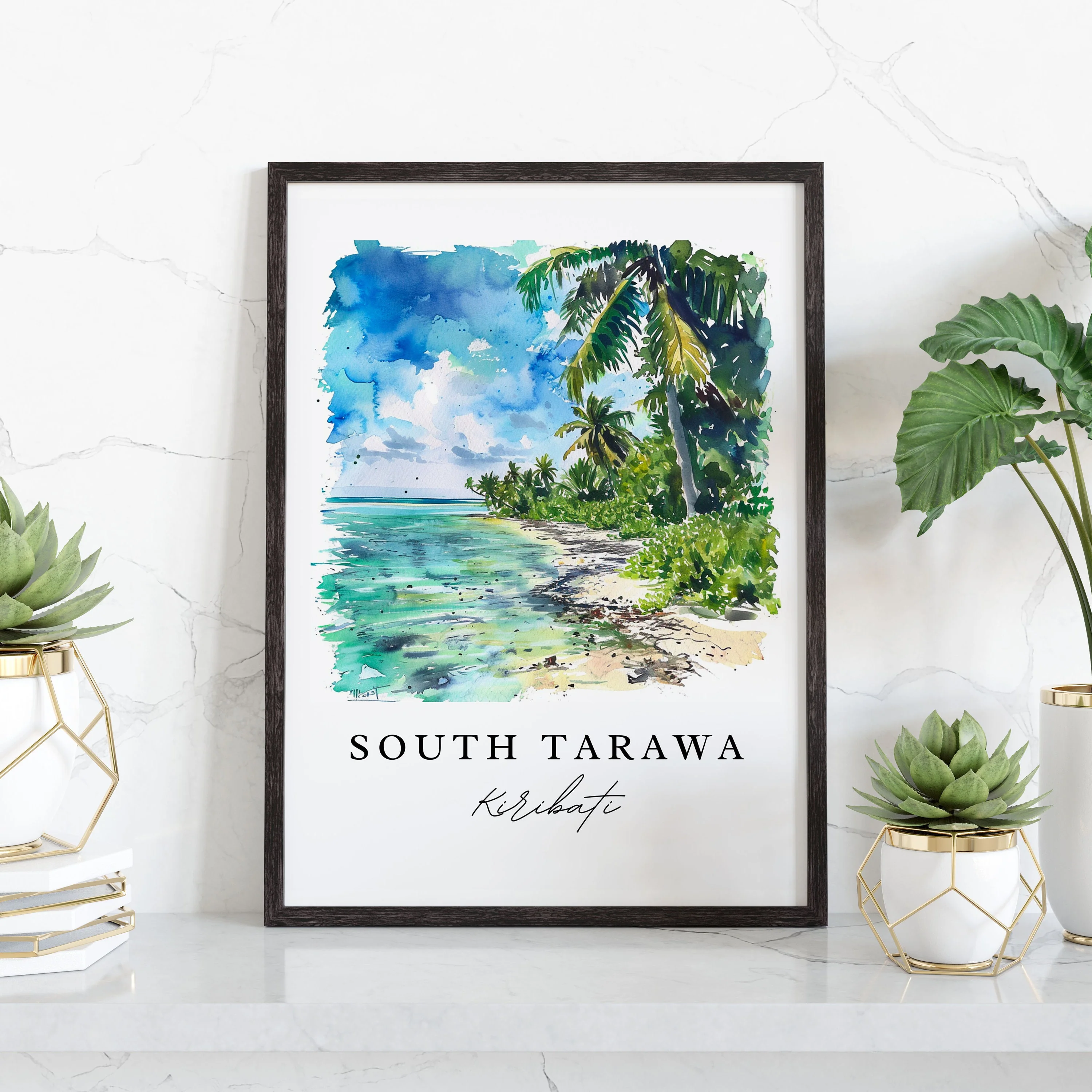 South Tarawa, Kiribati – Watercolor Art Print - Image 5