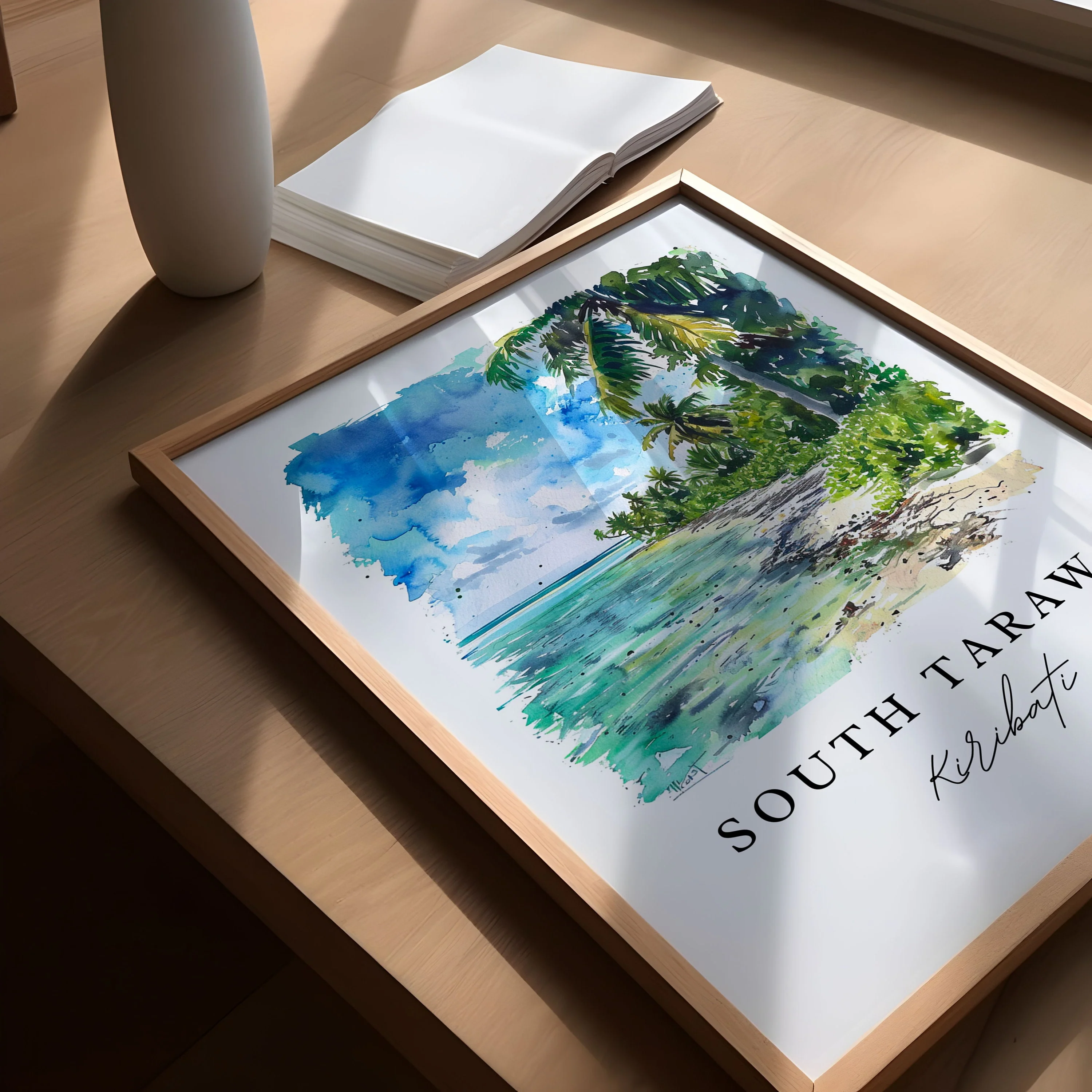 South Tarawa, Kiribati – Watercolor Art Print - Image 3