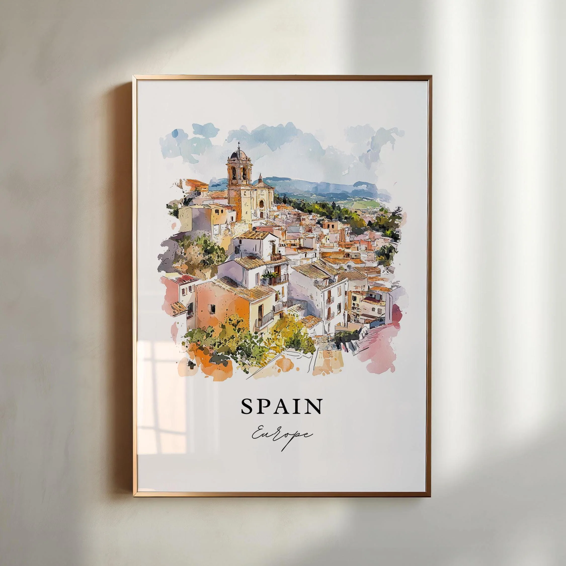 Spain, Spain – Watercolor Art Print