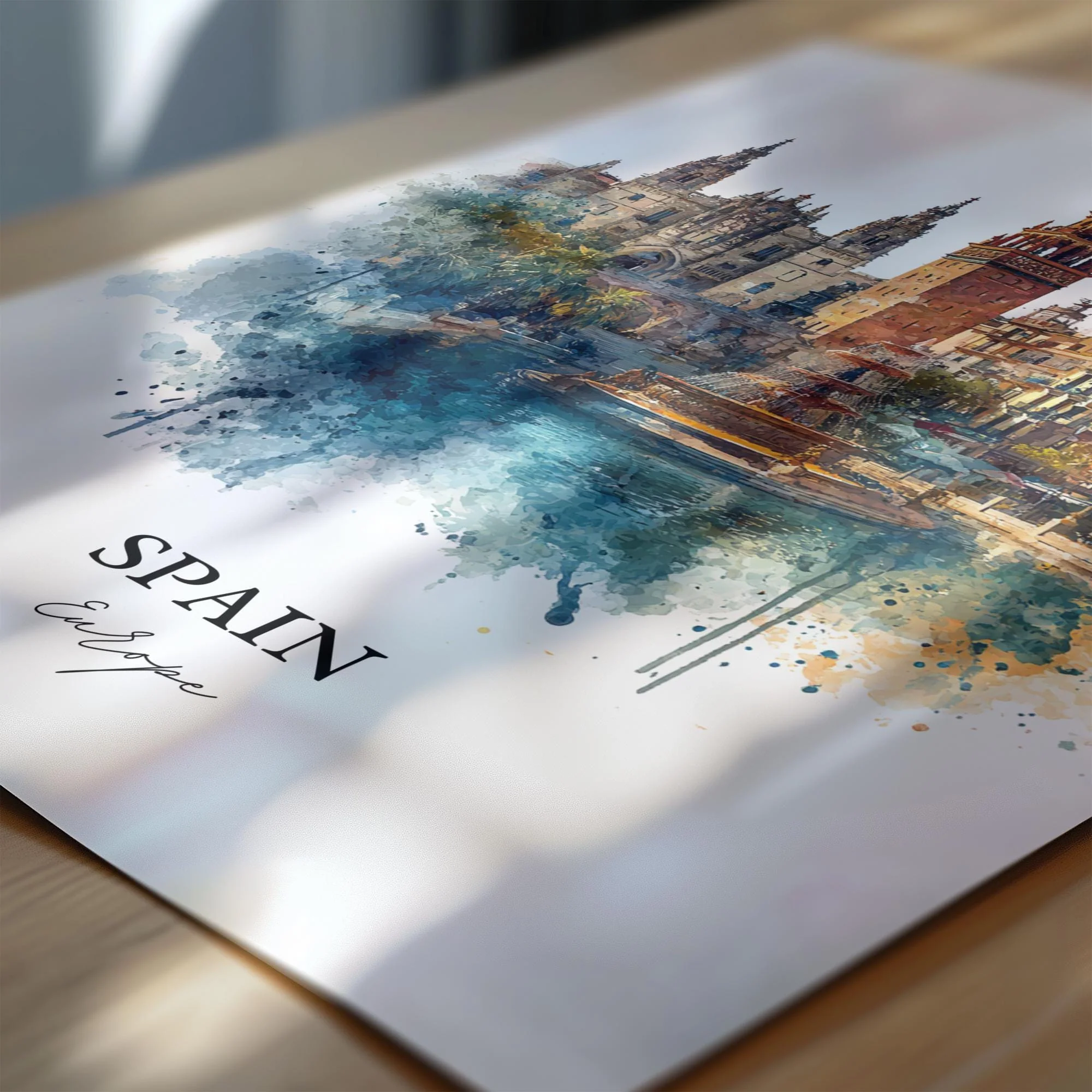 Spain, Spain – Watercolor Art Print - Image 2