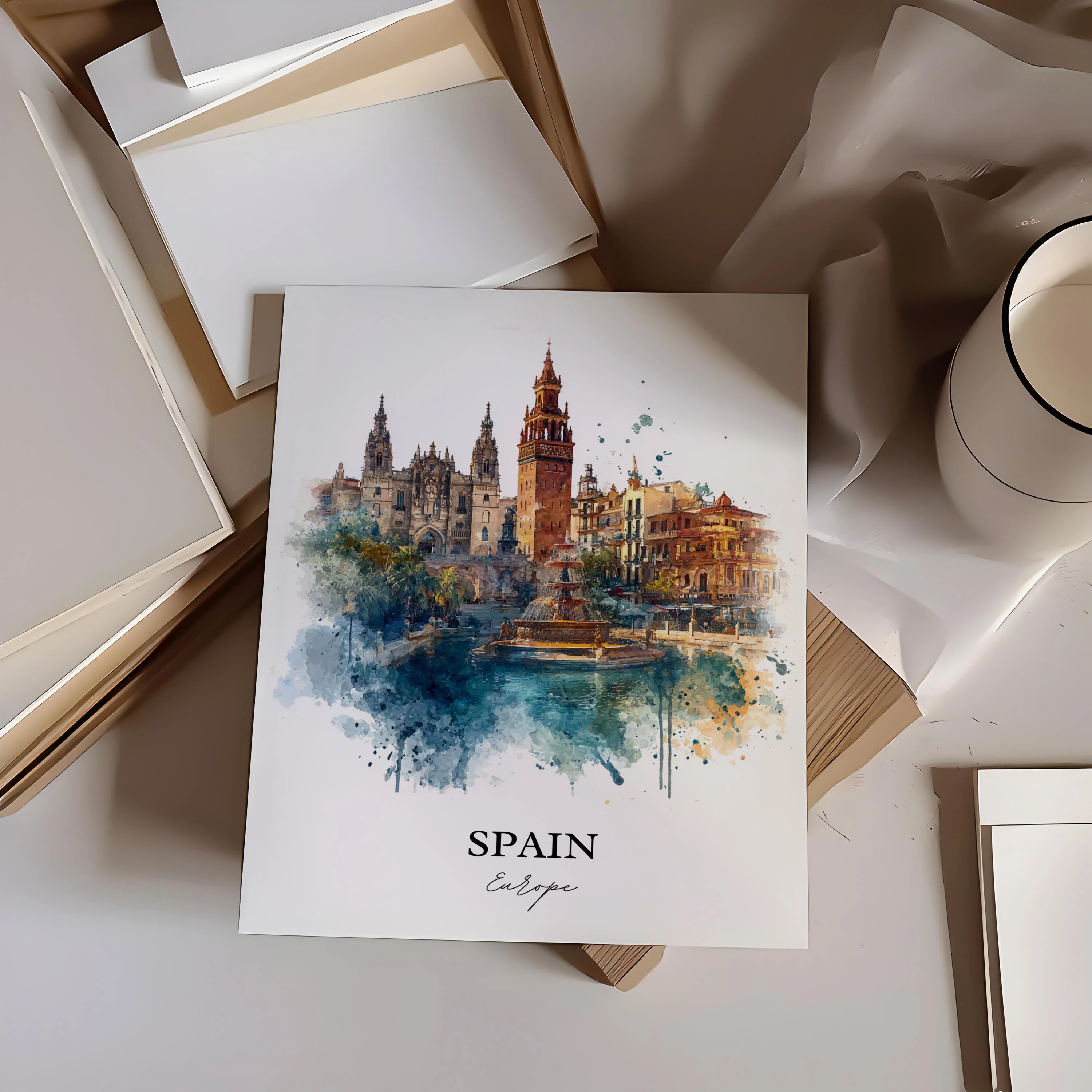 Spain, Spain – Watercolor Art Print - Image 5