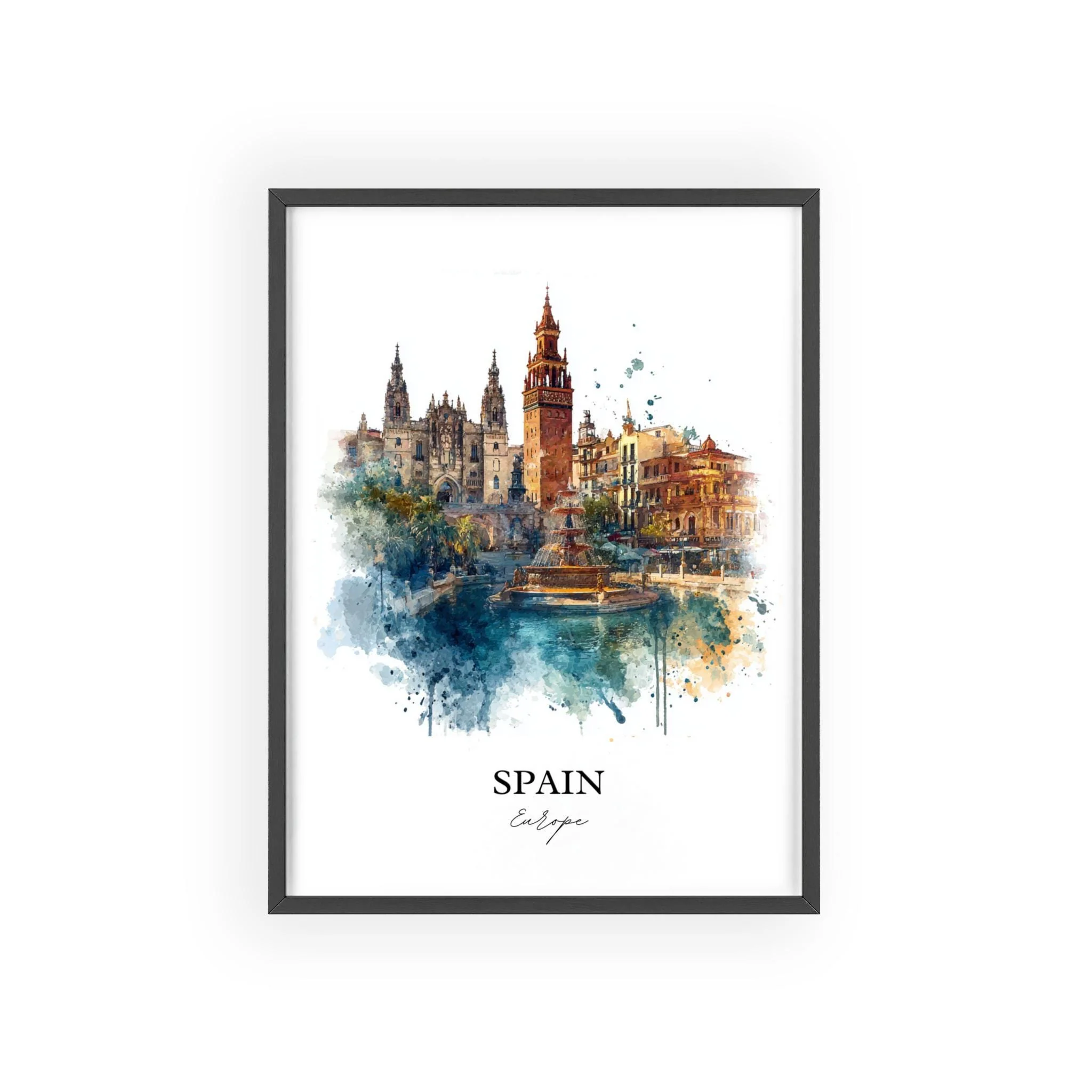 Spain, Spain – Watercolor Art Print - Image 7