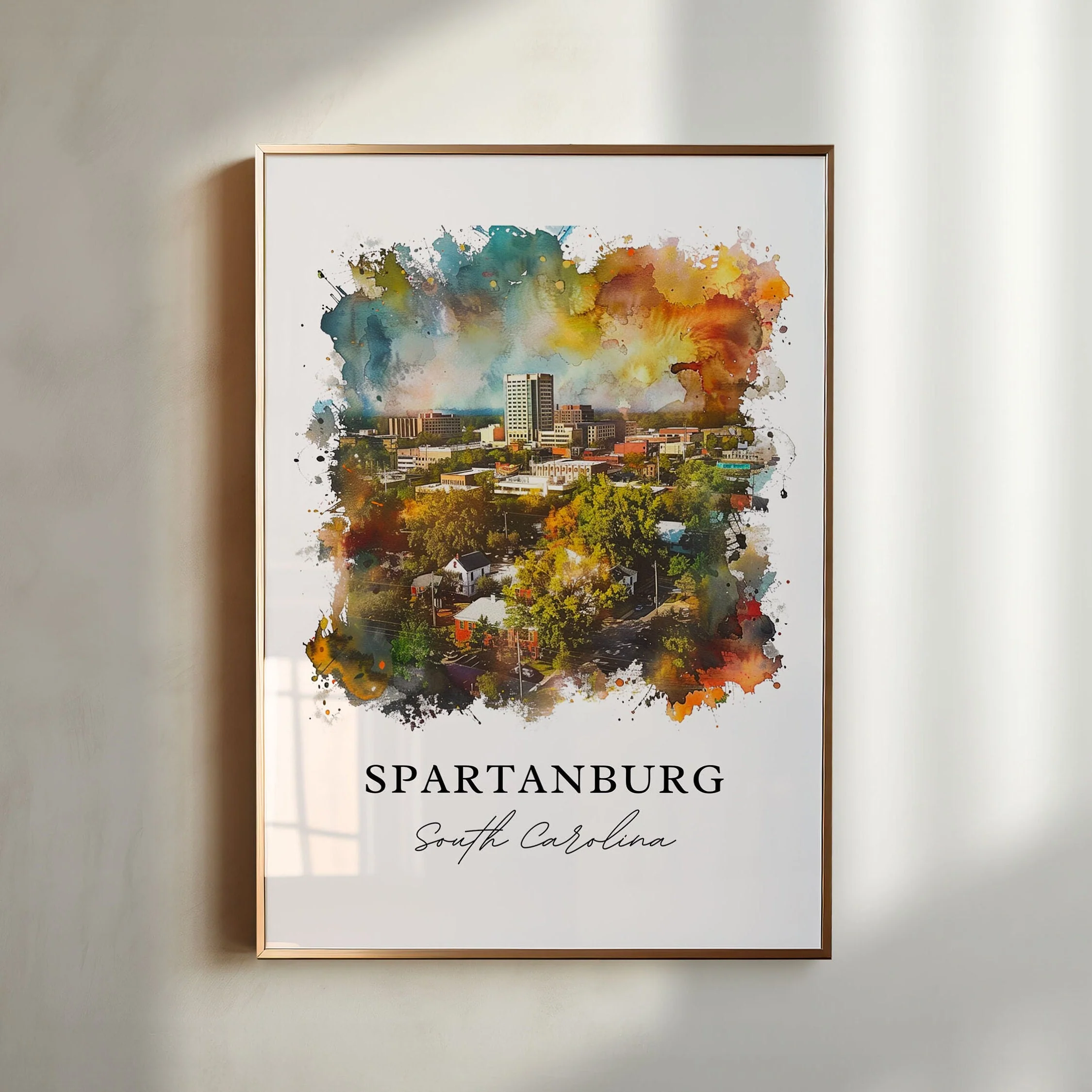 Spartanburg, USA – Watercolor Art Print