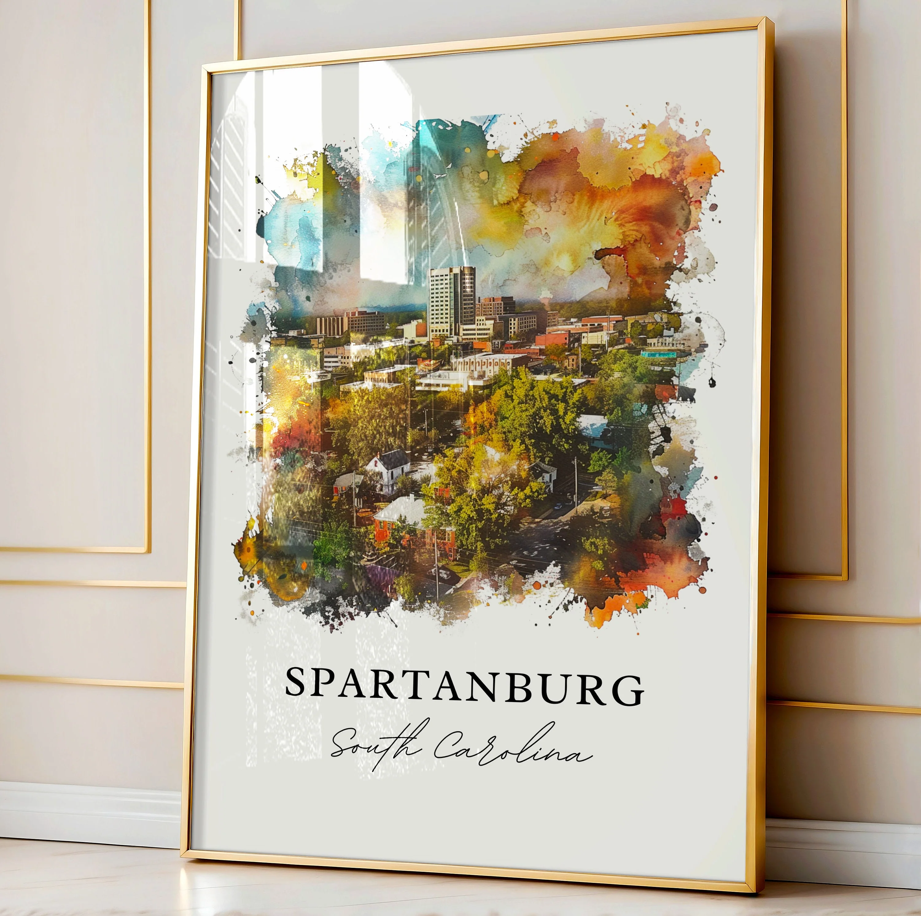 Spartanburg, USA – Watercolor Art Print - Image 4