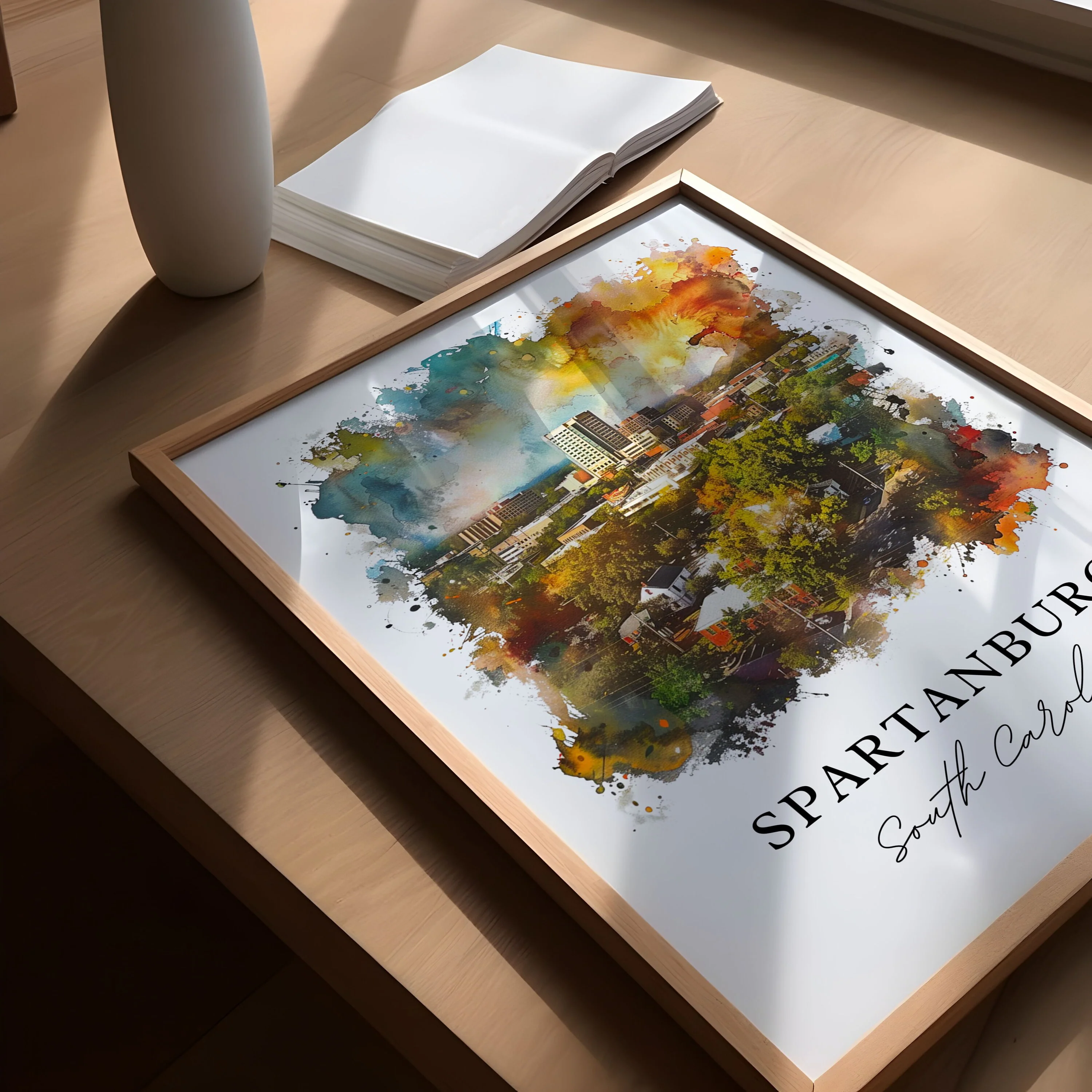 Spartanburg, USA – Watercolor Art Print - Image 3