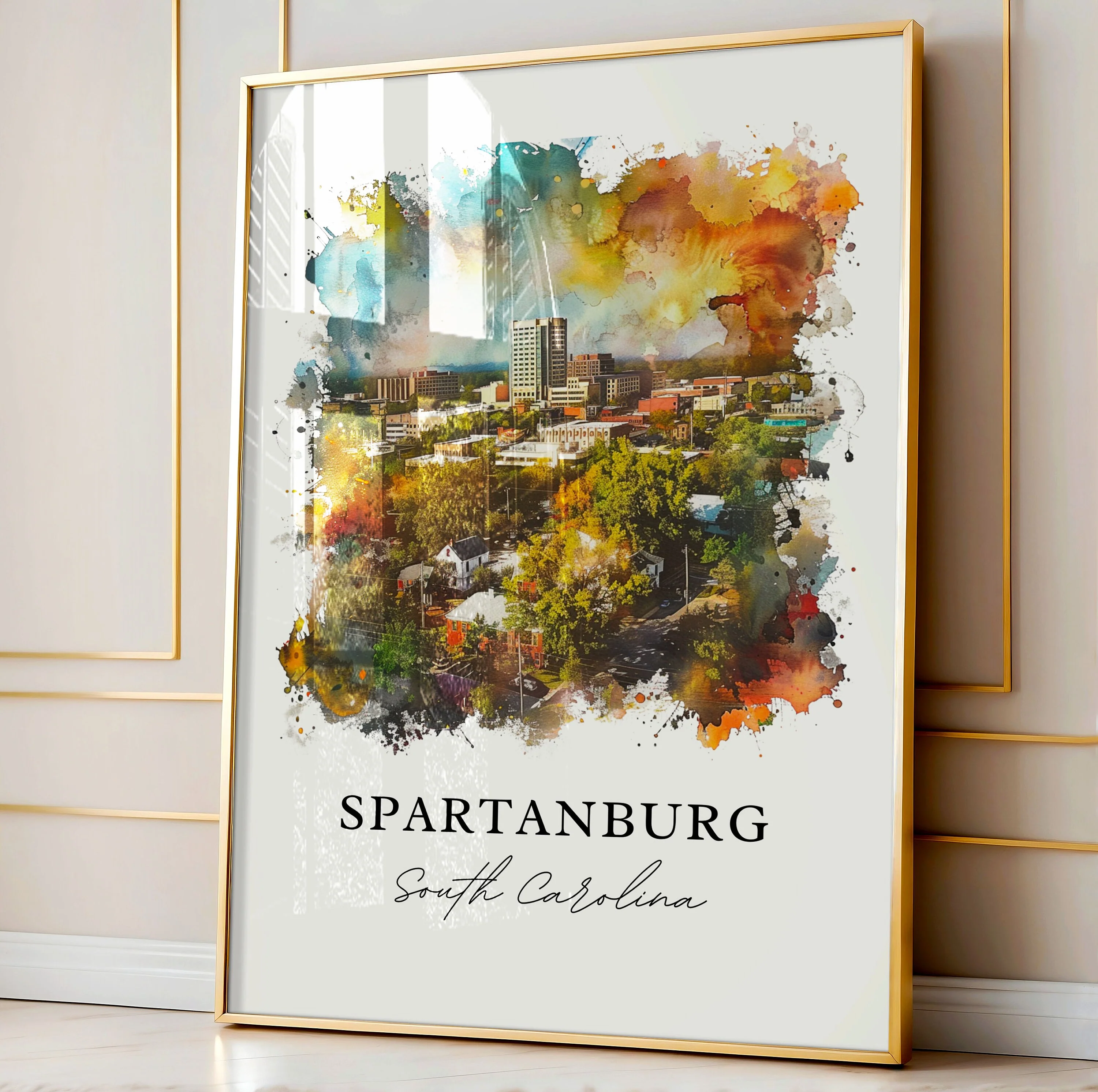 Spartanburg, USA – Watercolor Art Print - Image 4