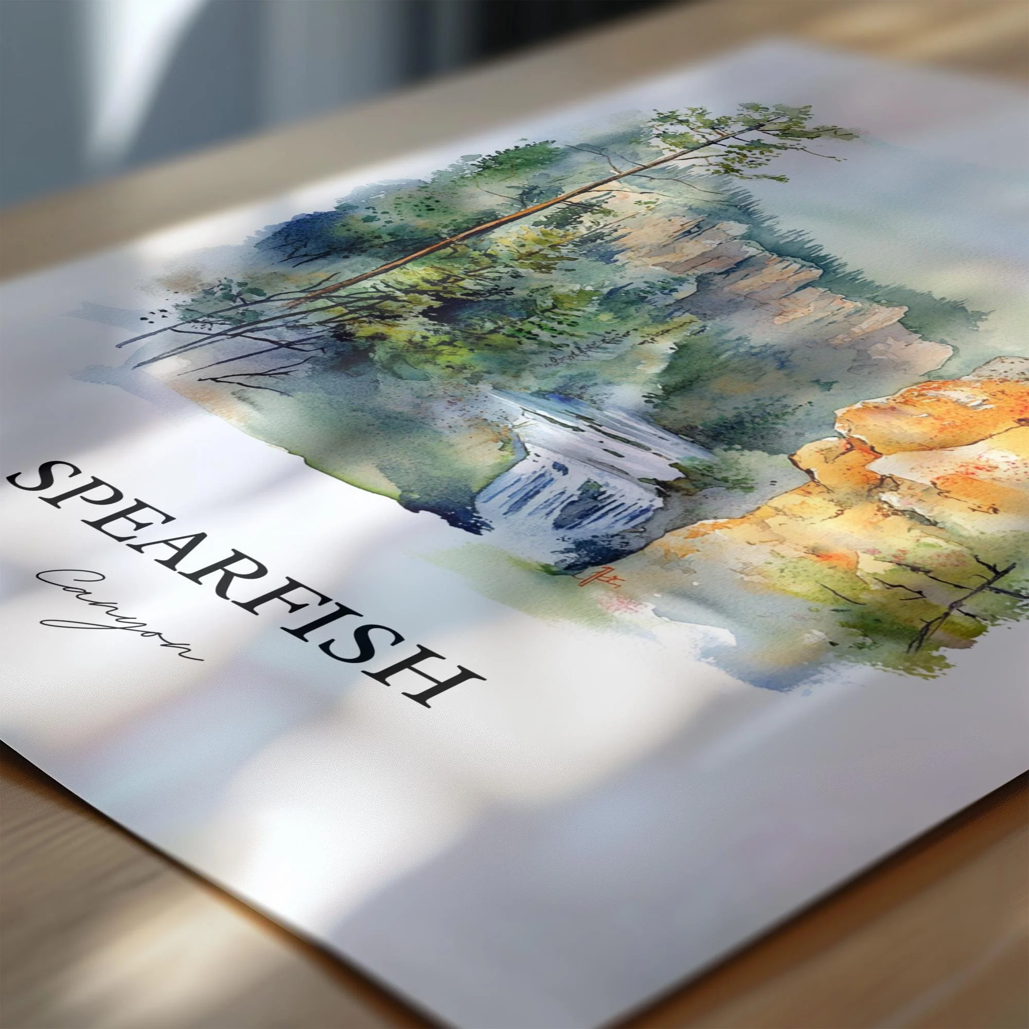 Spearfish Canyon, South Dakota – Watercolor Art Print - Image 2