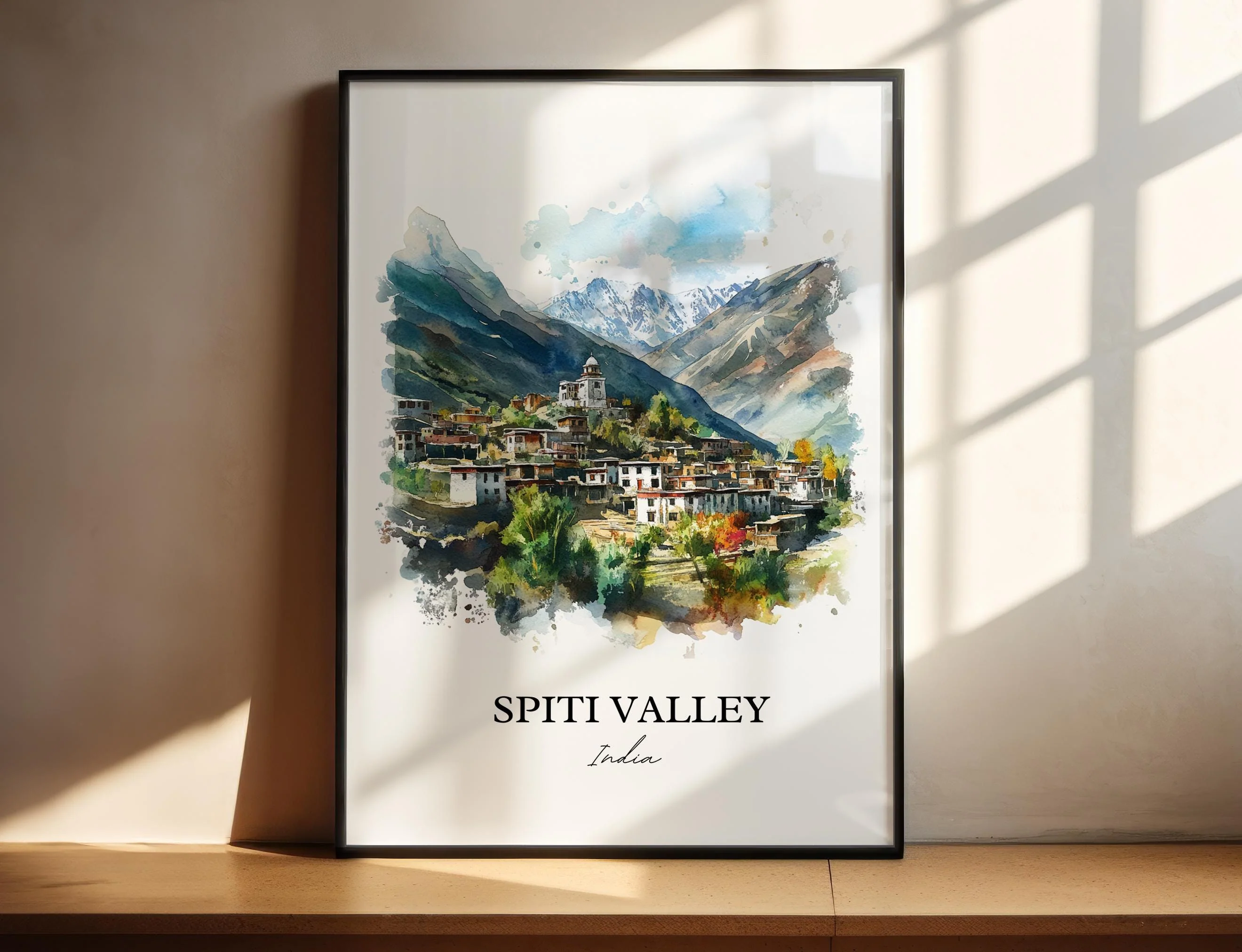 Spiti Valley, India – Watercolor Art Print