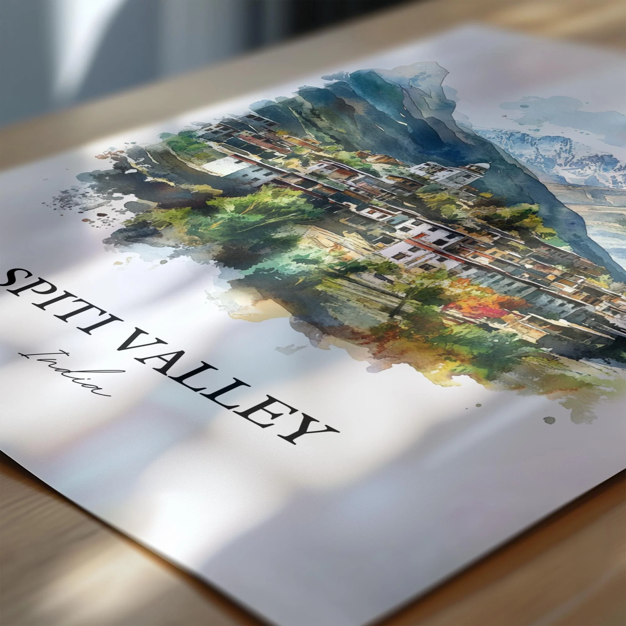Spiti Valley, India – Watercolor Art Print - Image 2