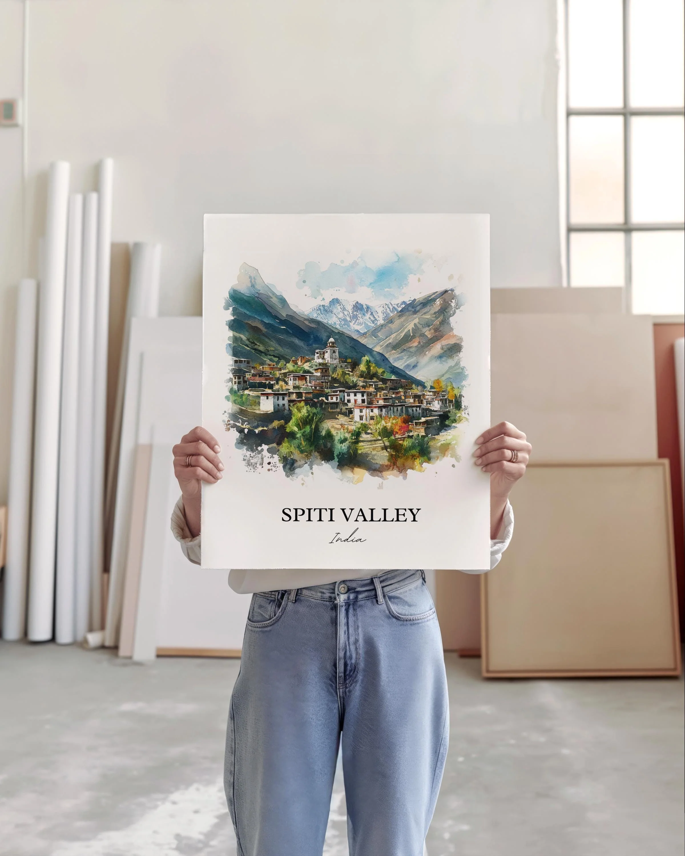 Spiti Valley, India – Watercolor Art Print - Image 4