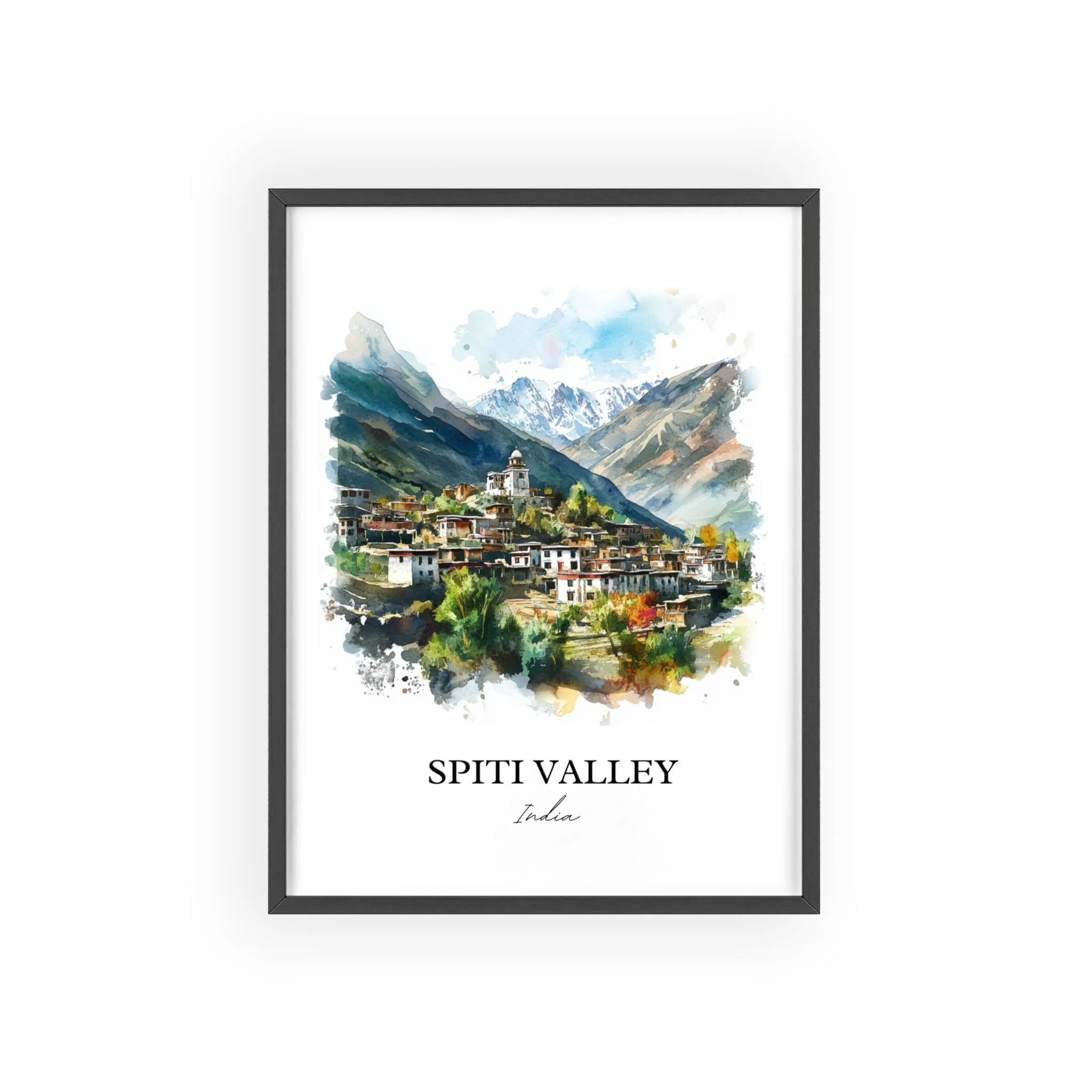 Spiti Valley, India – Watercolor Art Print - Image 7