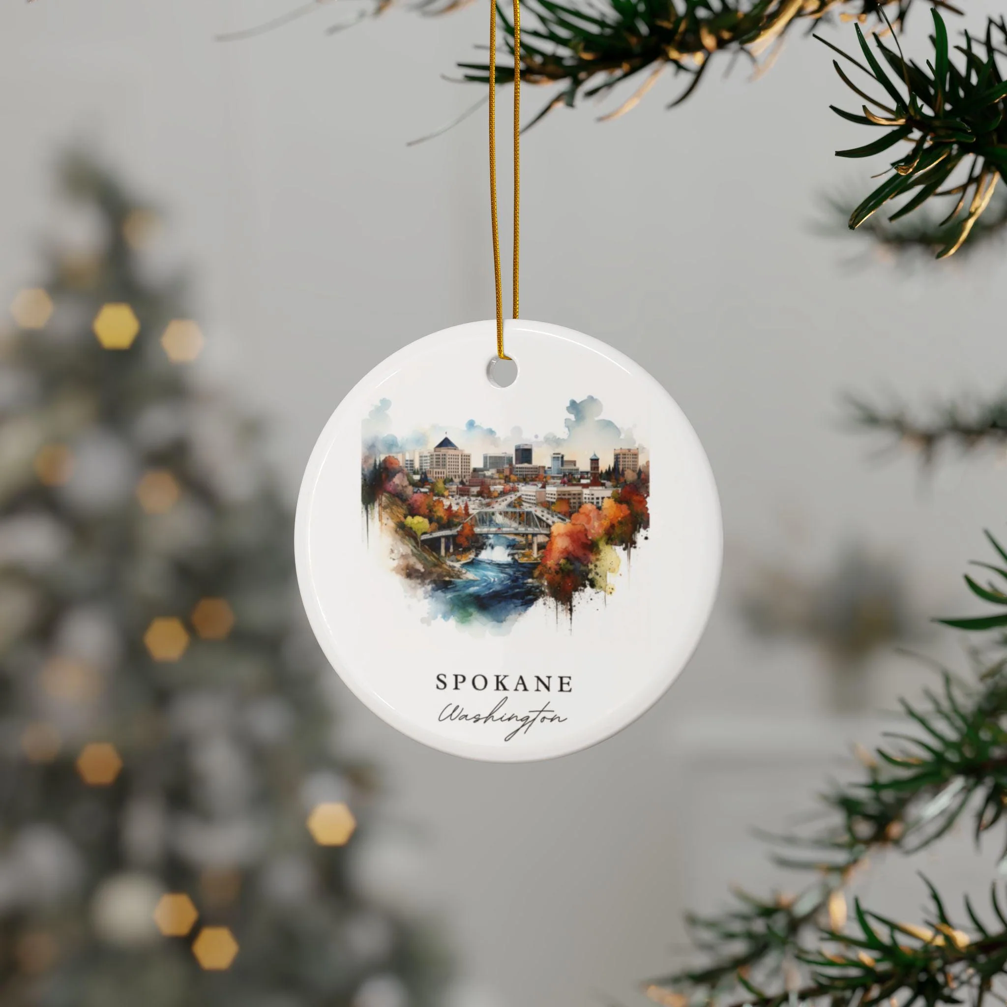 Spokane WA Ornament: Unique Spokane Souvenir, Spokane Xmas Decor, and Authentic Spokane Washington Gift - Image 3