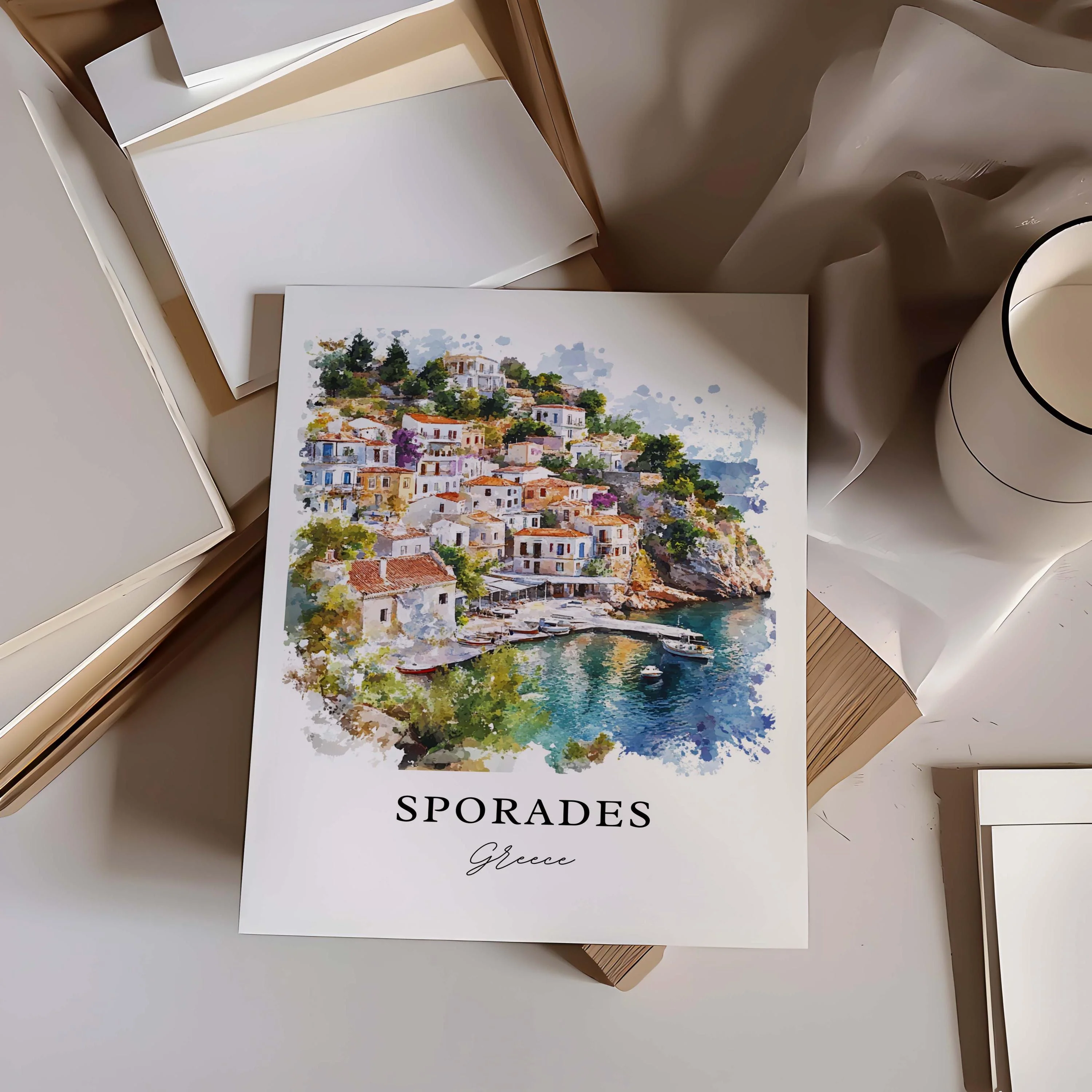 Sporades Islands, Greece – Watercolor Art Print - Image 5