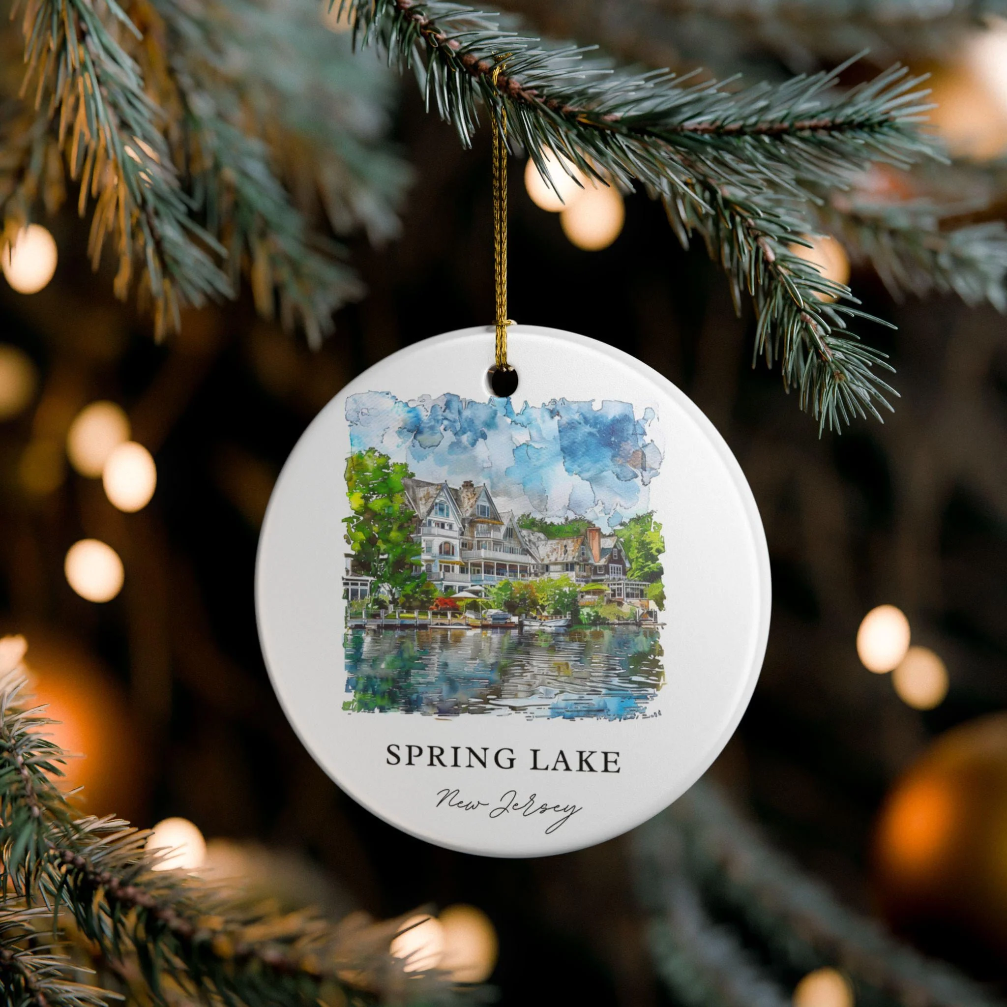 Spring Lake NJ Ornament: Unique Spring Lake Souvenir, Spring Lake Xmas Decor, and Authentic Jersey Shore Gift - Image 4
