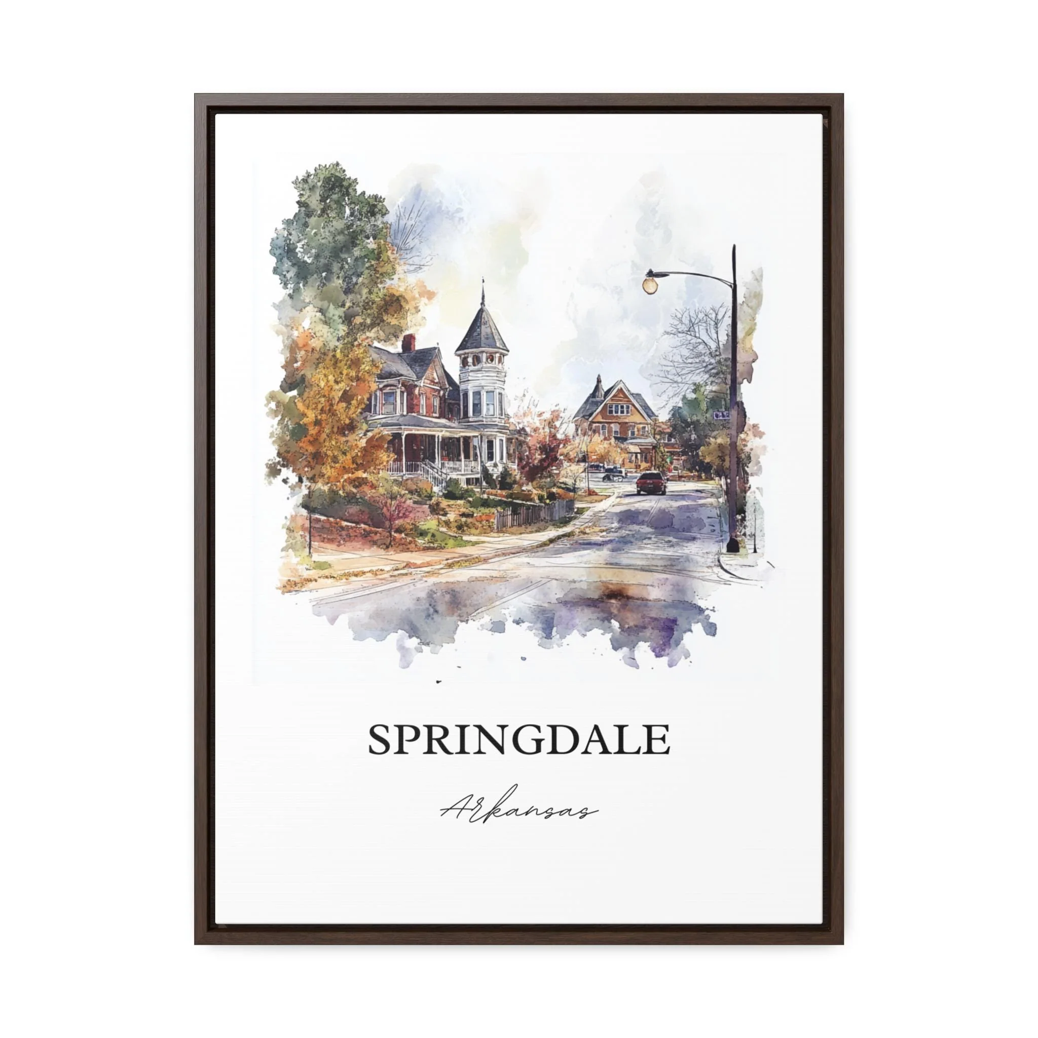 Springdale, Arkansas, Arkansas – Watercolor Art Print - Image 7