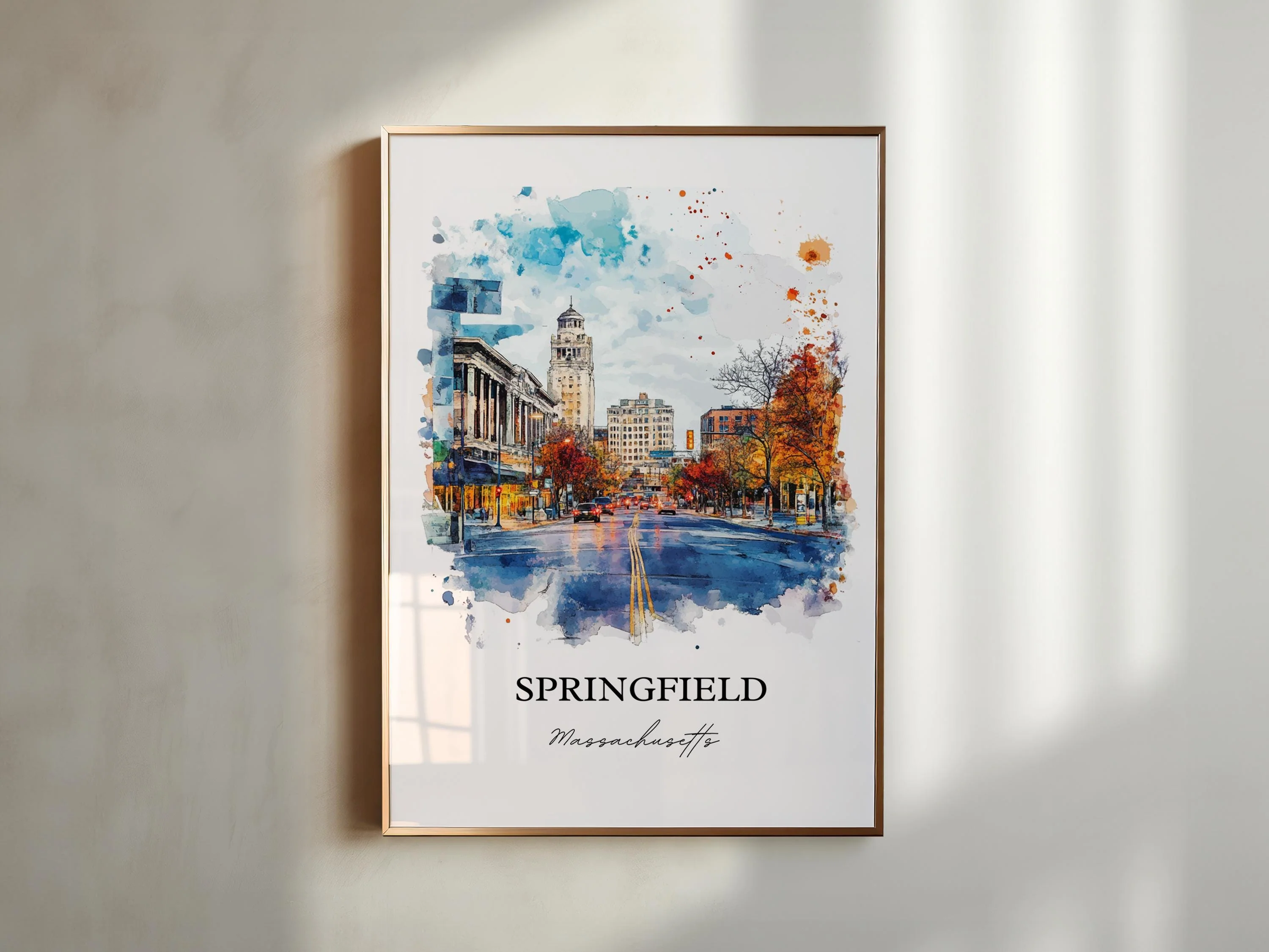 Springfield, Massachusetts – Watercolor Art Print of Connecticut River - Image 6