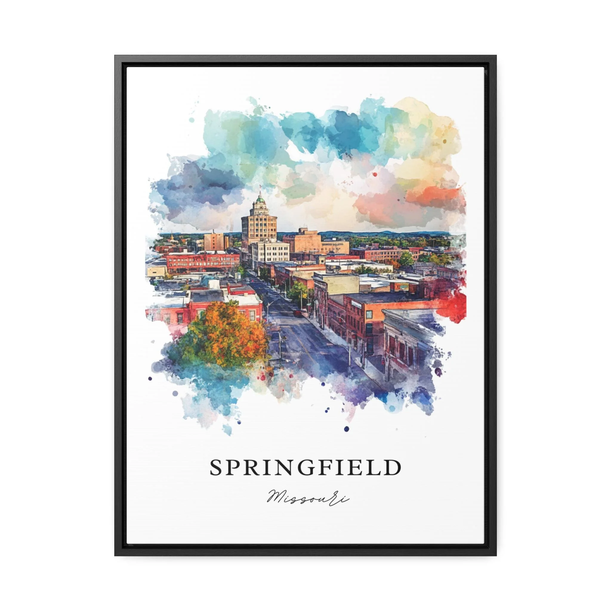 Springfield, Missouri, USA – Watercolor Art Print
