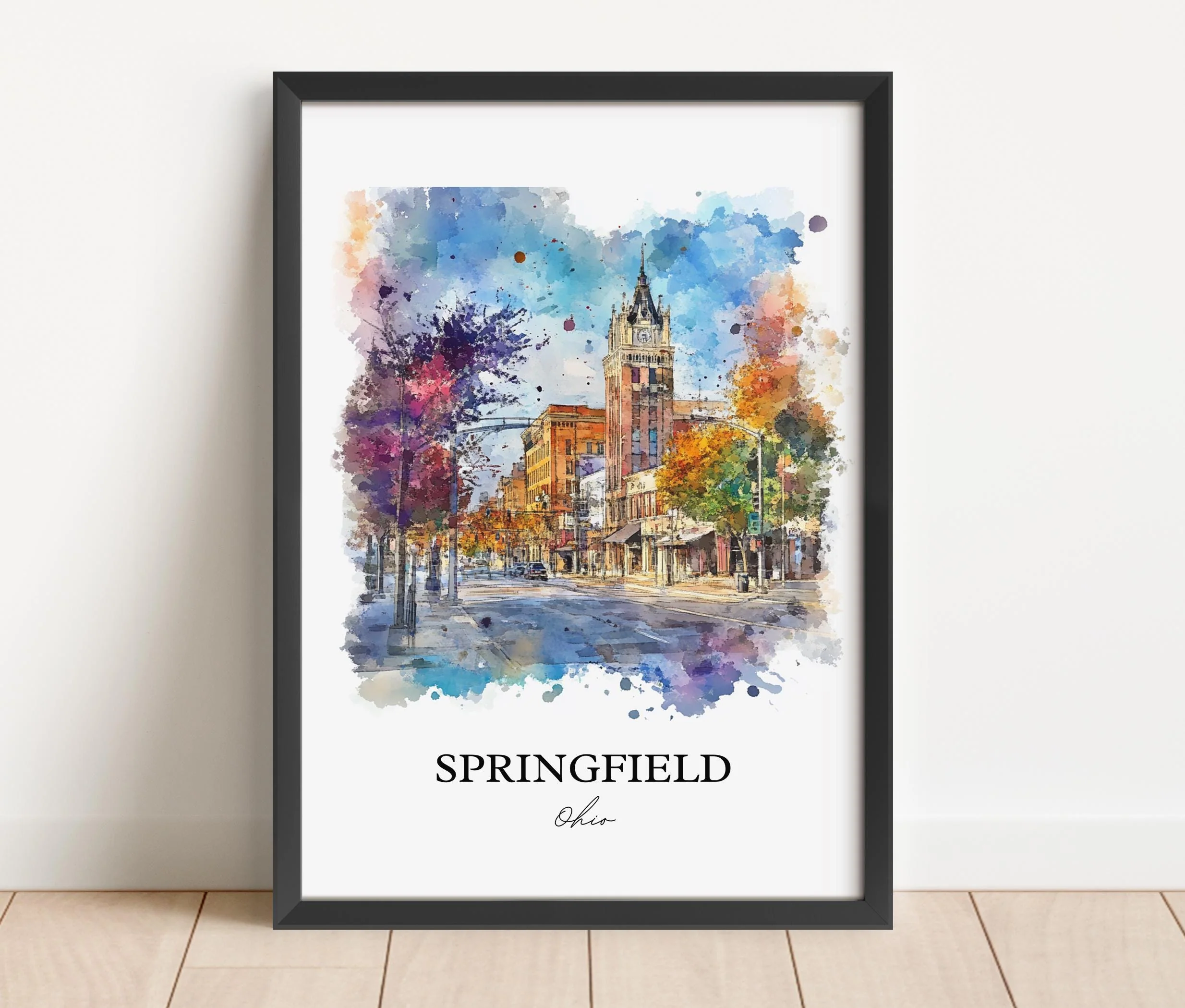Springfield, Ohio, USA – Watercolor Art Print - Image 4